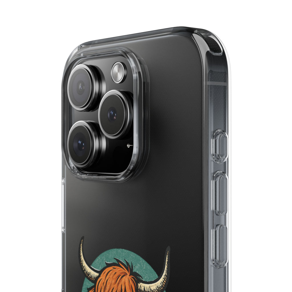 Highland Cow Phone Case, Clear Impact-Resistant Case, Cute Animal Case, Gift for Cow Lovers, Best Friend Gift, Unique Phone Accessory