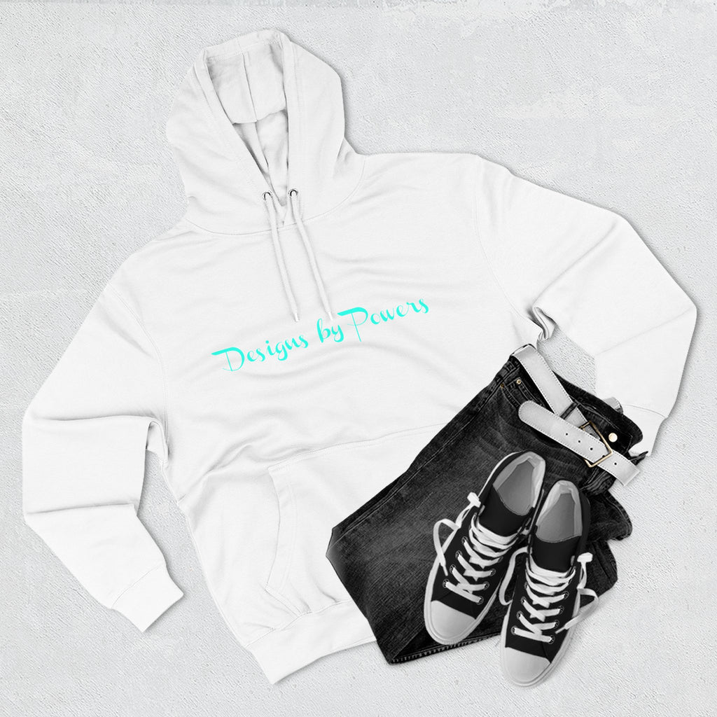 Designs by Powers Logo Cozy Three-Panel Fleece Hoodie for All Occasions, Casual Wear, Gift for Friends, Trendy Hoodie, Warm Layering, Everyday Comfort