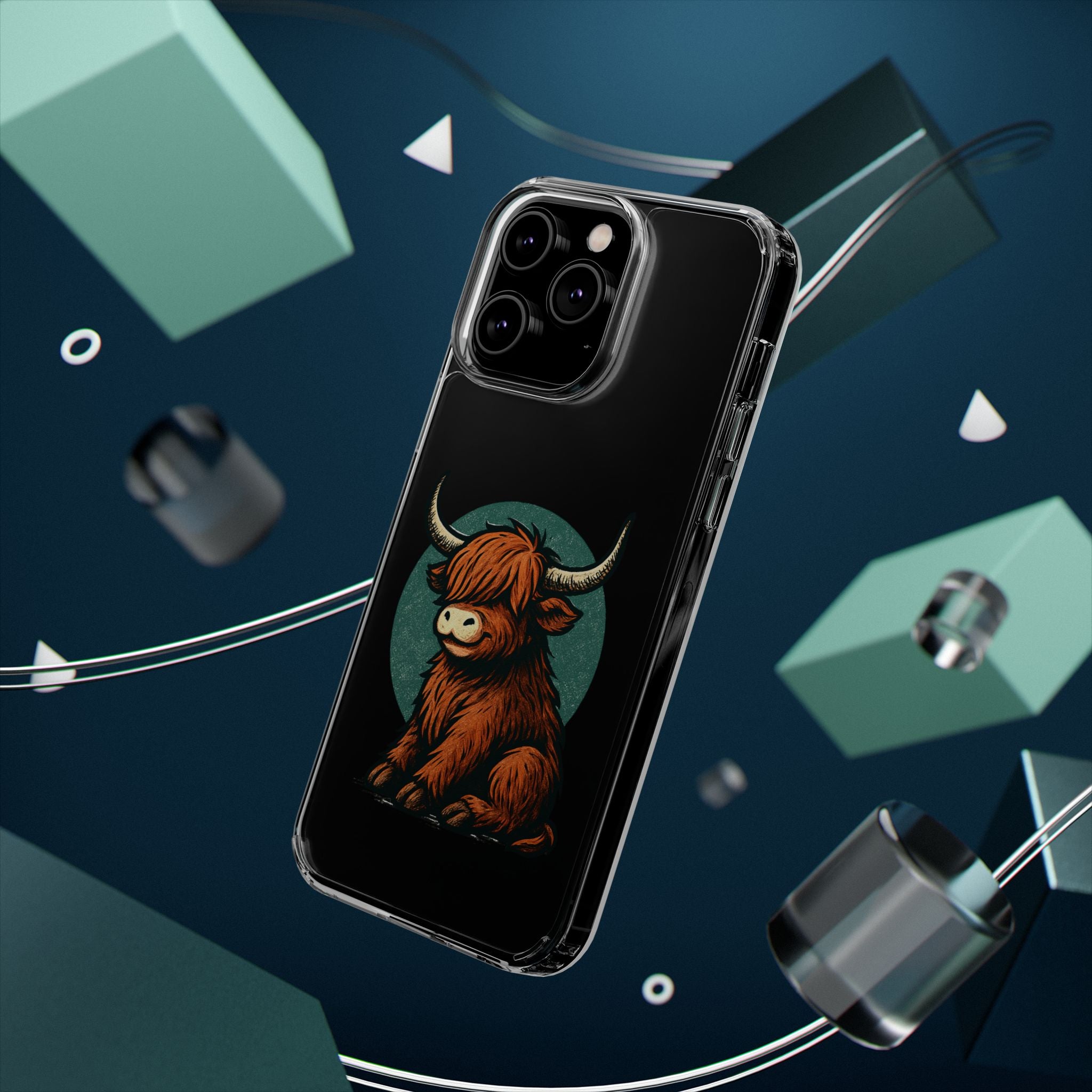 Highland Cow Phone Case, Clear Impact-Resistant Case, Cute Animal Case, Gift for Cow Lovers, Best Friend Gift, Unique Phone Accessory