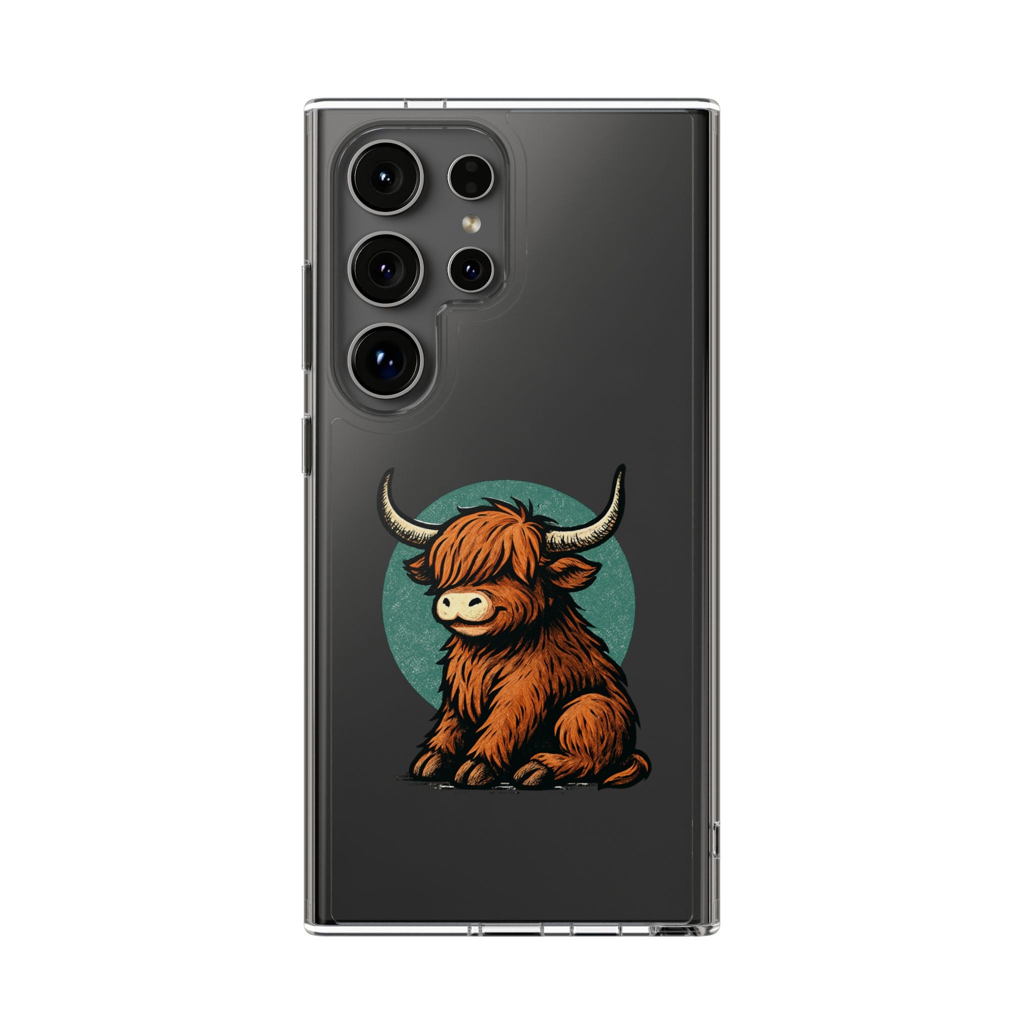 Highland Cow Phone Case, Clear Impact-Resistant Case, Cute Animal Case, Gift for Cow Lovers, Best Friend Gift, Unique Phone Accessory