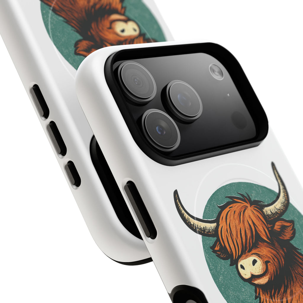 Phone Case - Highland Cow Sitting Design - Tough Magnetic Cases