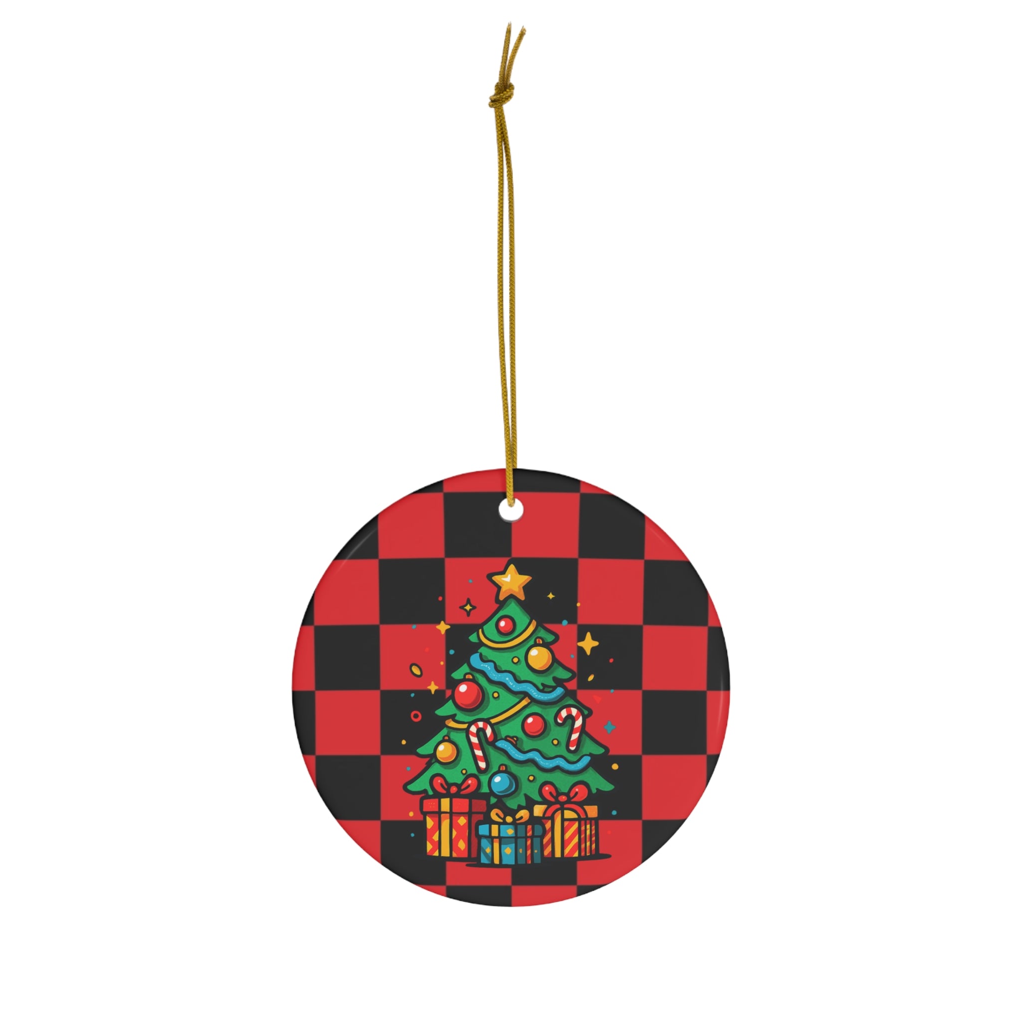 Festive Ceramic Ornament - Christmas Tree Design, Holiday Decoration, Home Decor, Gift Tag, Tree Hanging