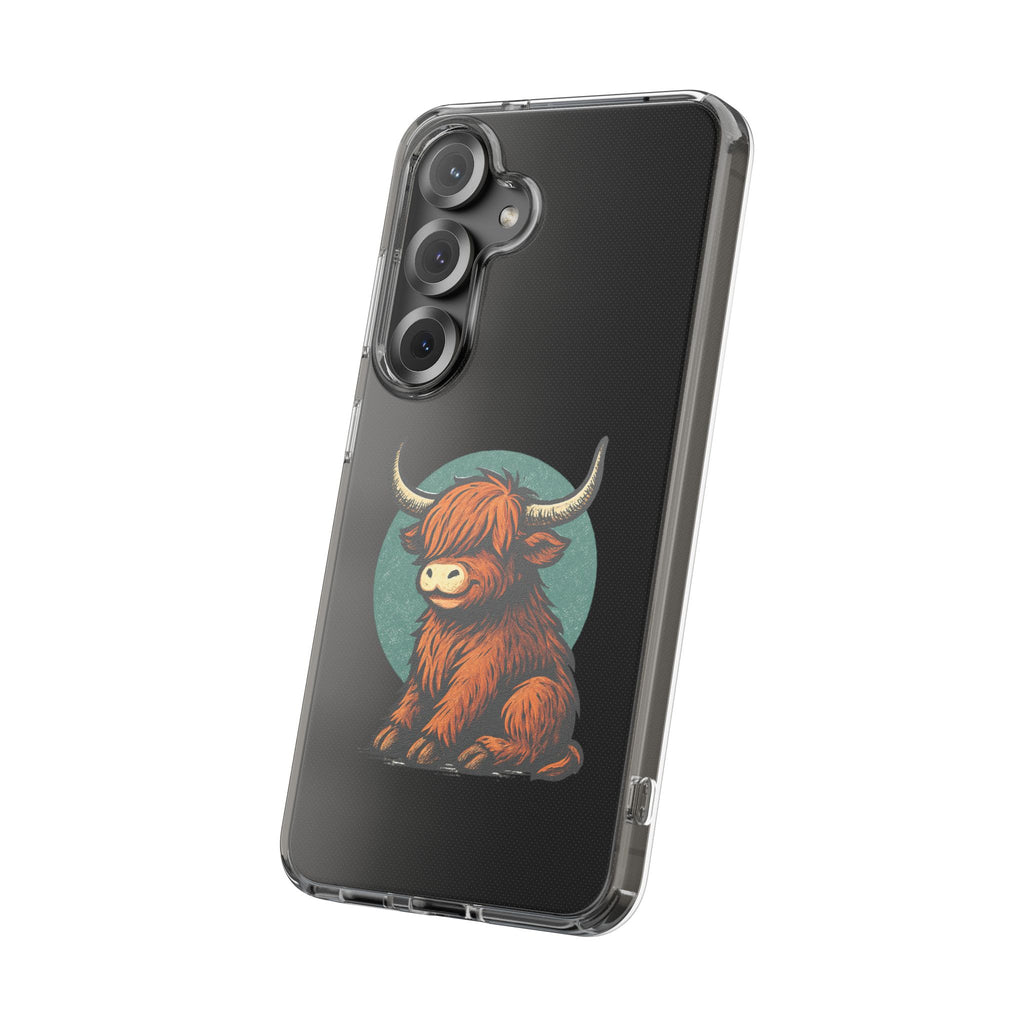 Highland Cow Phone Case, Clear Impact-Resistant Case, Cute Animal Case, Gift for Cow Lovers, Best Friend Gift, Unique Phone Accessory