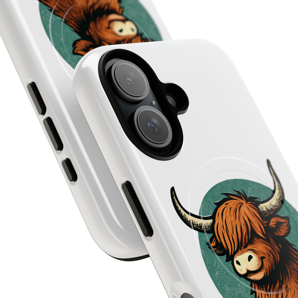 Phone Case - Highland Cow Sitting Design - Tough Magnetic Cases