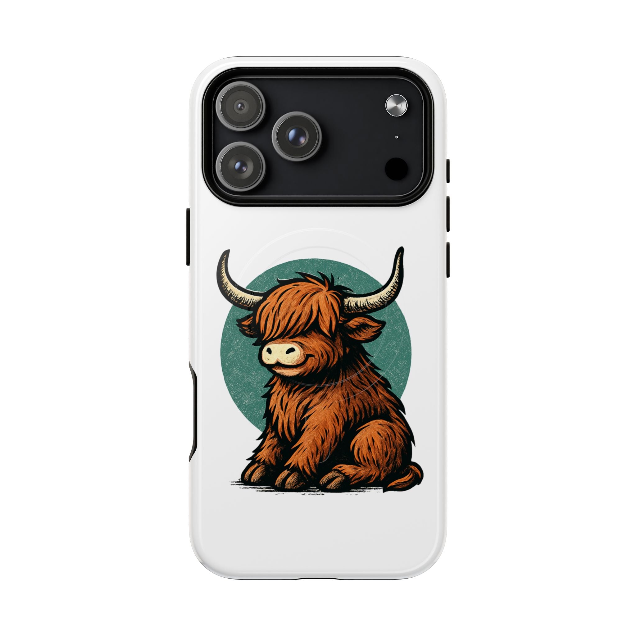Phone Case - Highland Cow Sitting Design - Tough Magnetic Cases