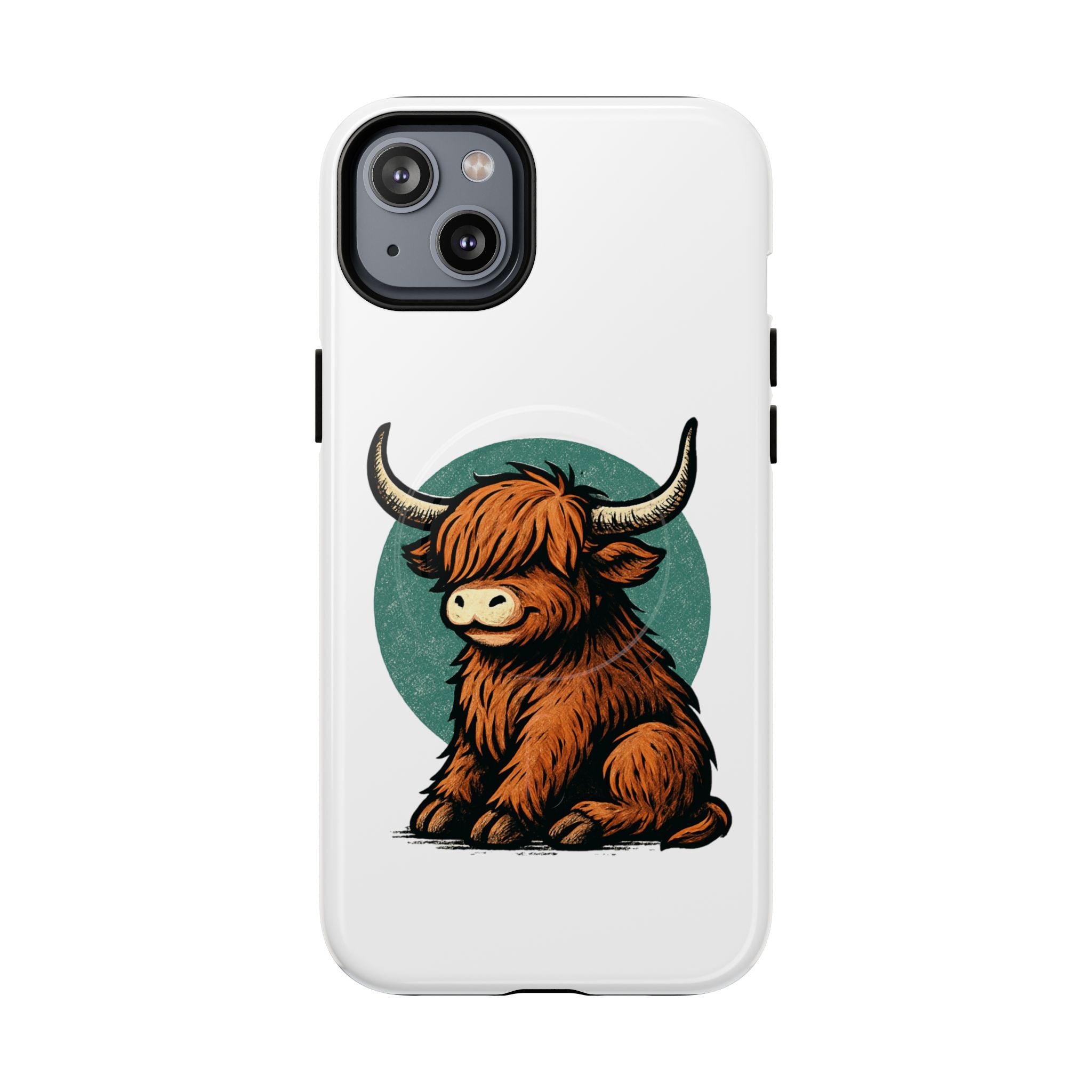 Phone Case - Highland Cow Sitting Design - Tough Magnetic Cases