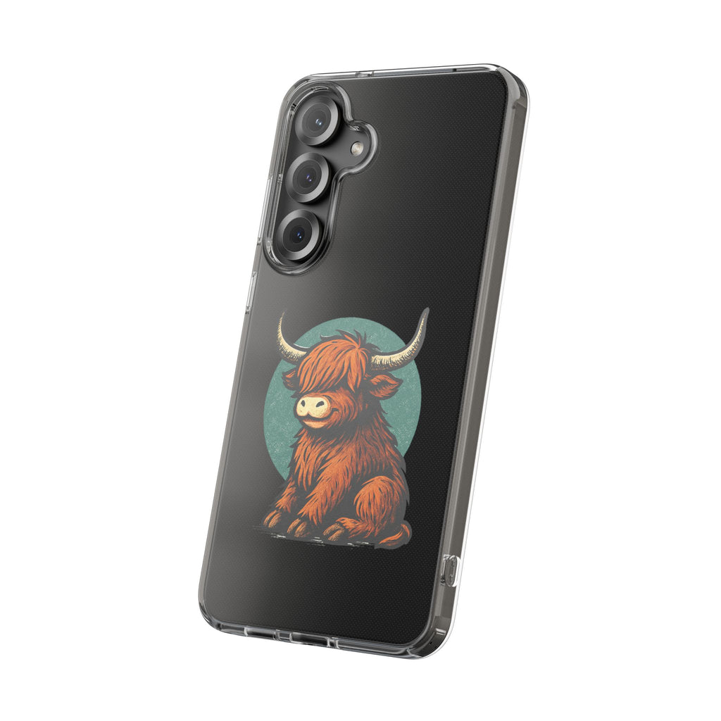 Highland Cow Phone Case, Clear Impact-Resistant Case, Cute Animal Case, Gift for Cow Lovers, Best Friend Gift, Unique Phone Accessory