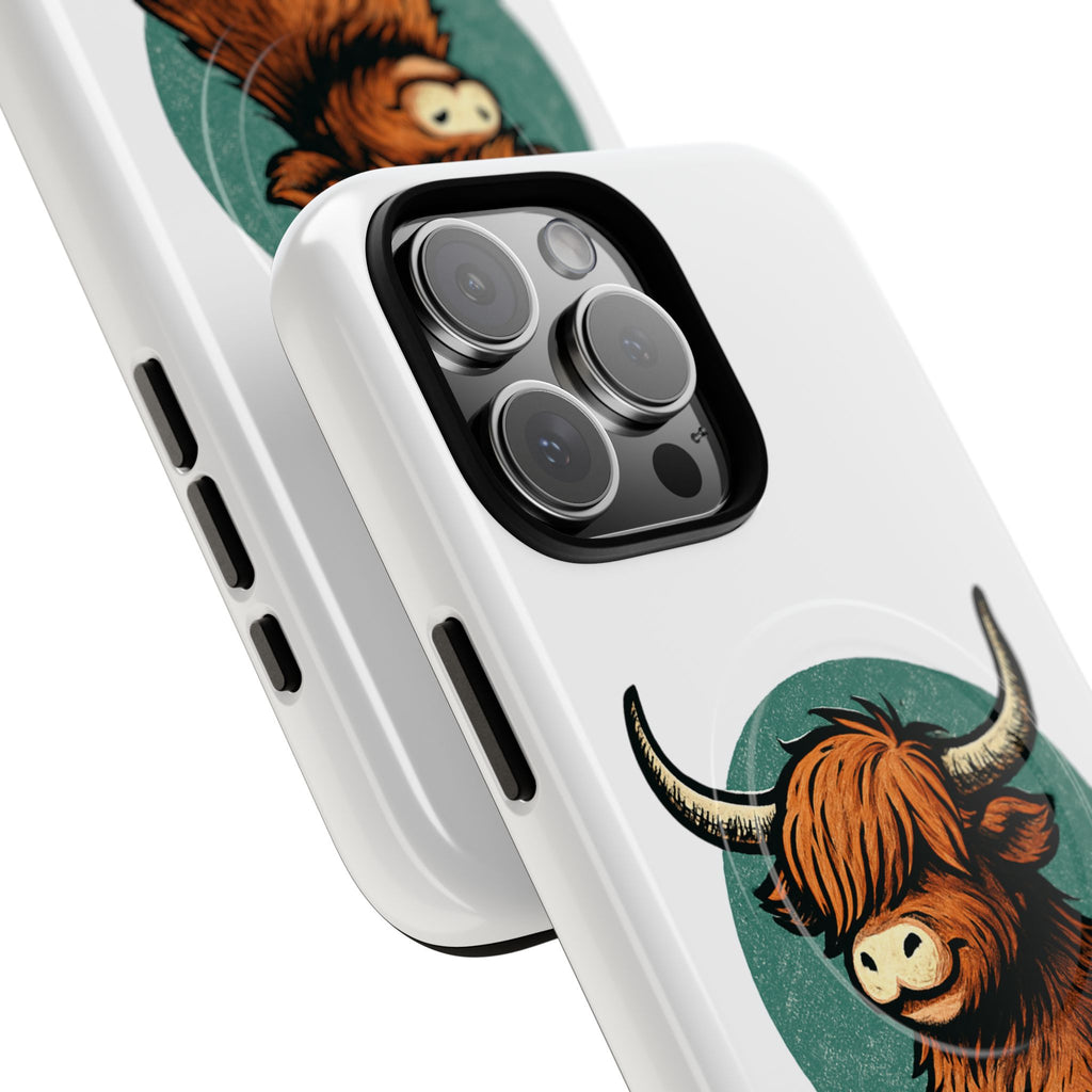 Phone Case - Highland Cow Sitting Design - Tough Magnetic Cases