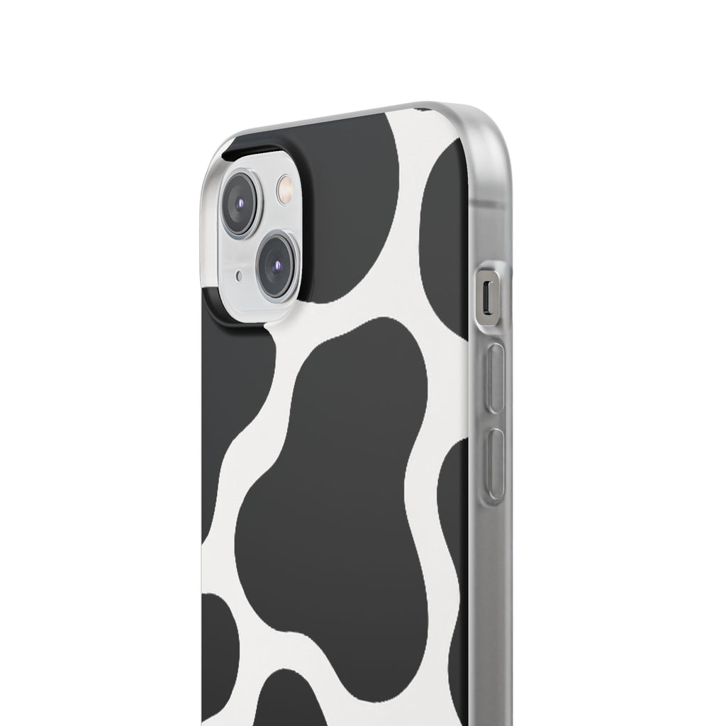 Stylish Cow Print Flexi Cases for iPhone, Trendy Phone Covers, Unique Gift for Animal Lovers, Everyday Essentials, Cute Phone Accessories