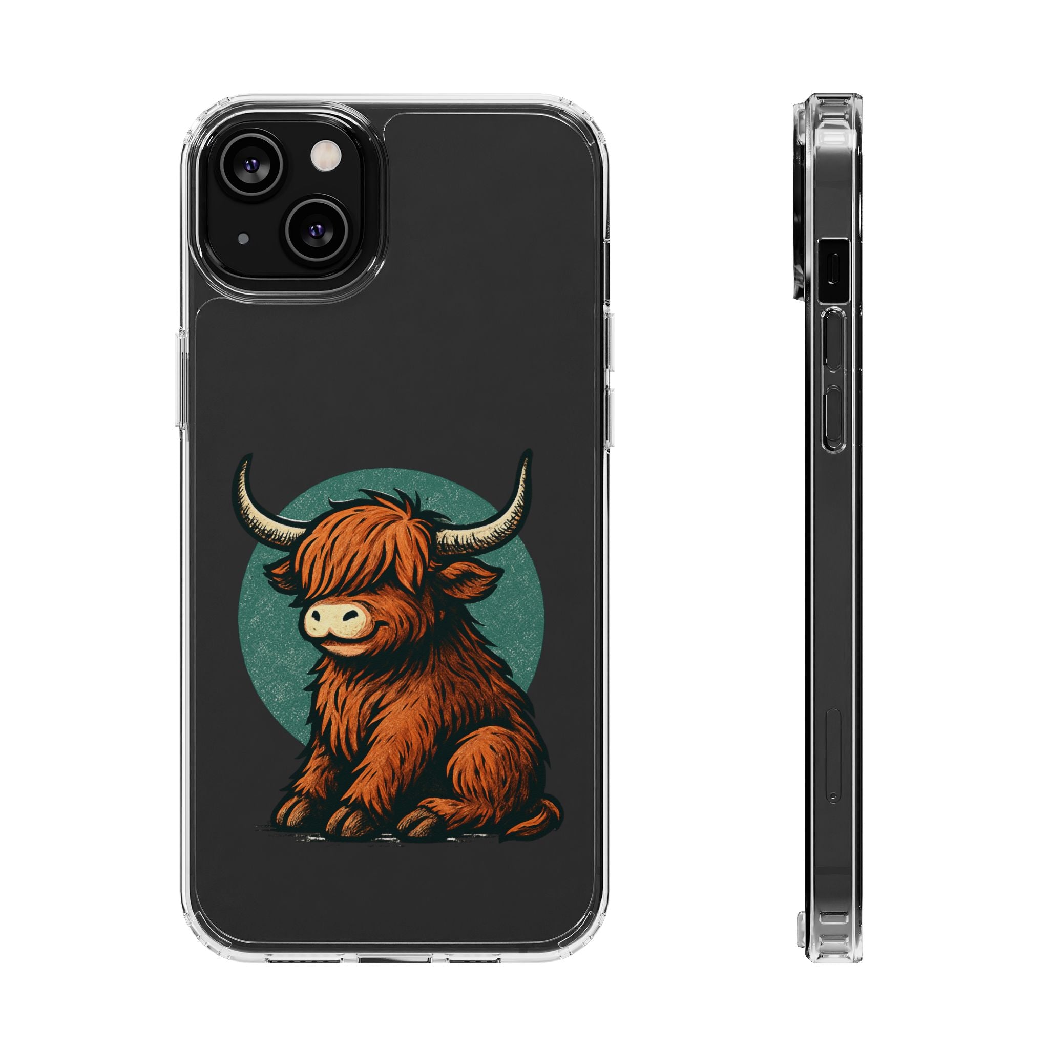 Highland Cow Phone Case, Clear Impact-Resistant Case, Cute Animal Case, Gift for Cow Lovers, Best Friend Gift, Unique Phone Accessory