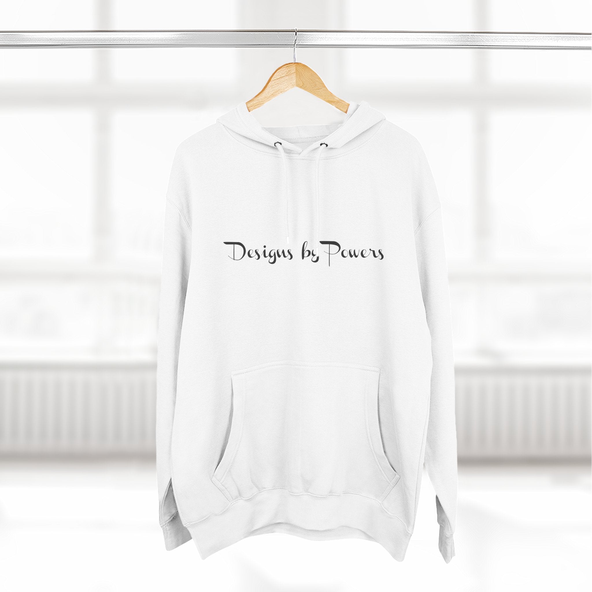 Official Designs by Powers Three-Panel Fleece Hoodie — Minimal Script Logo Pullover
