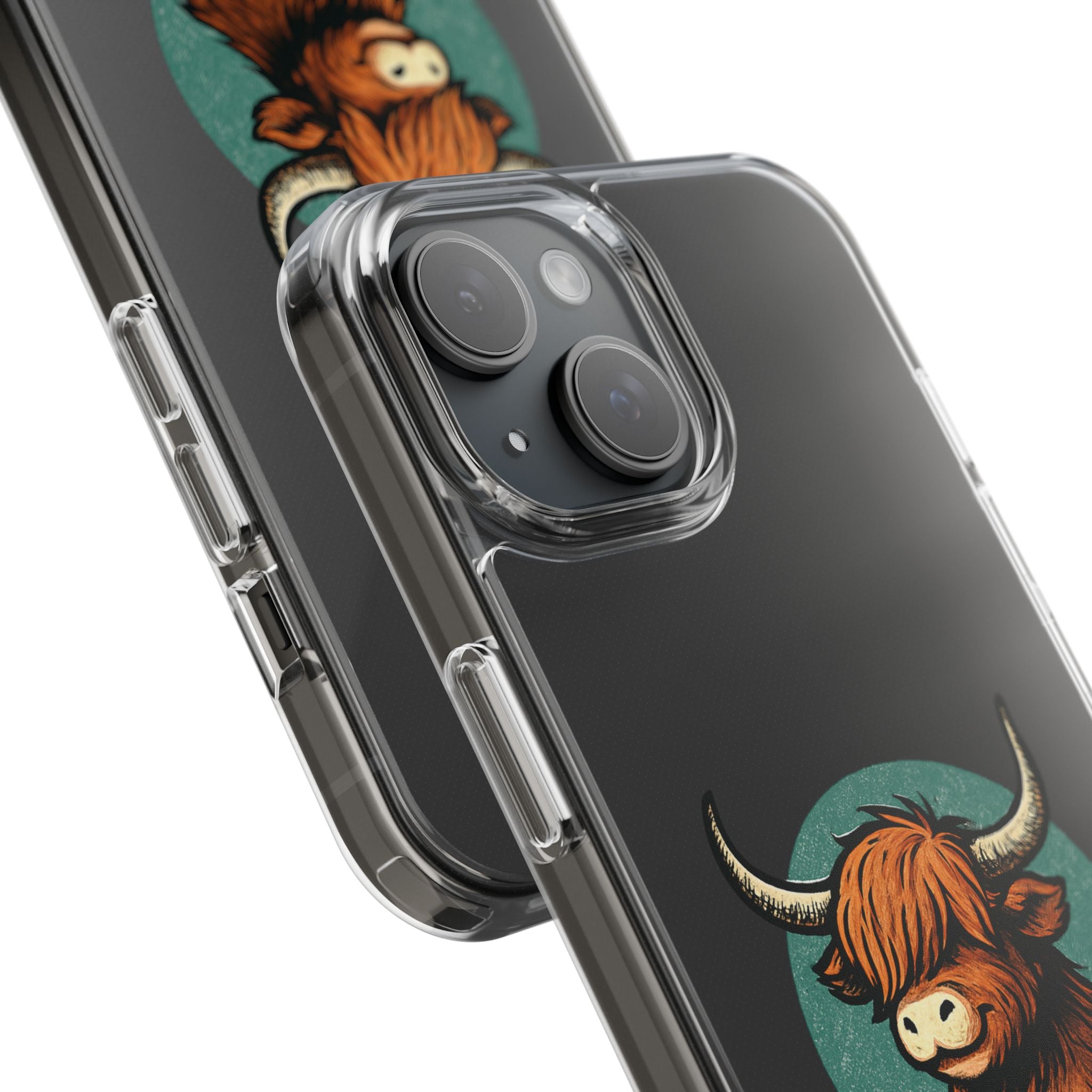 Highland Cow Phone Case, Clear Impact-Resistant Case, Cute Animal Case, Gift for Cow Lovers, Best Friend Gift, Unique Phone Accessory