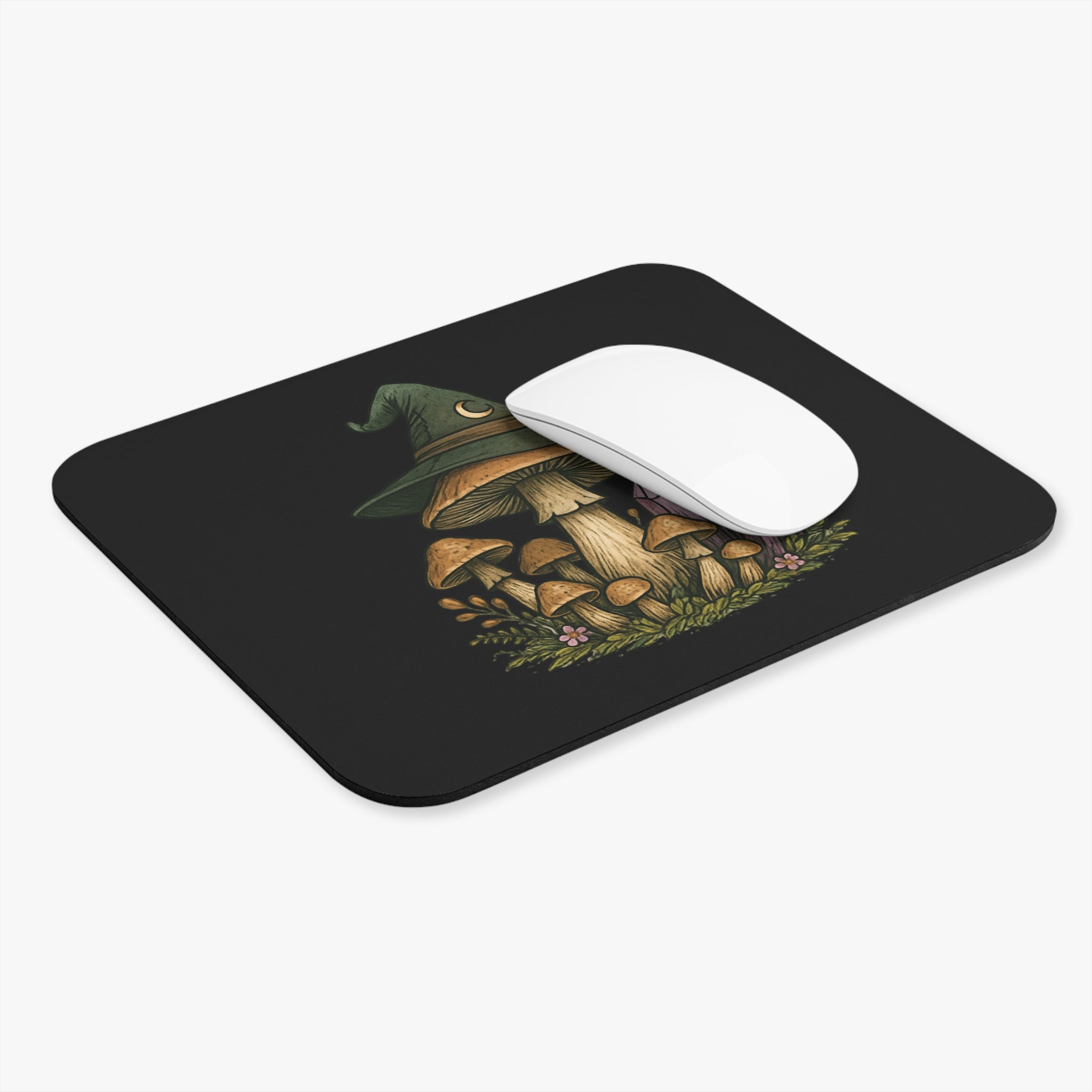 Enchanting Mushroom and Crystal Mouse Pad, Eclectic Desk Decor, Fantasy Office Accessory, Gamer Gift, Witchy Home Office Must-Have