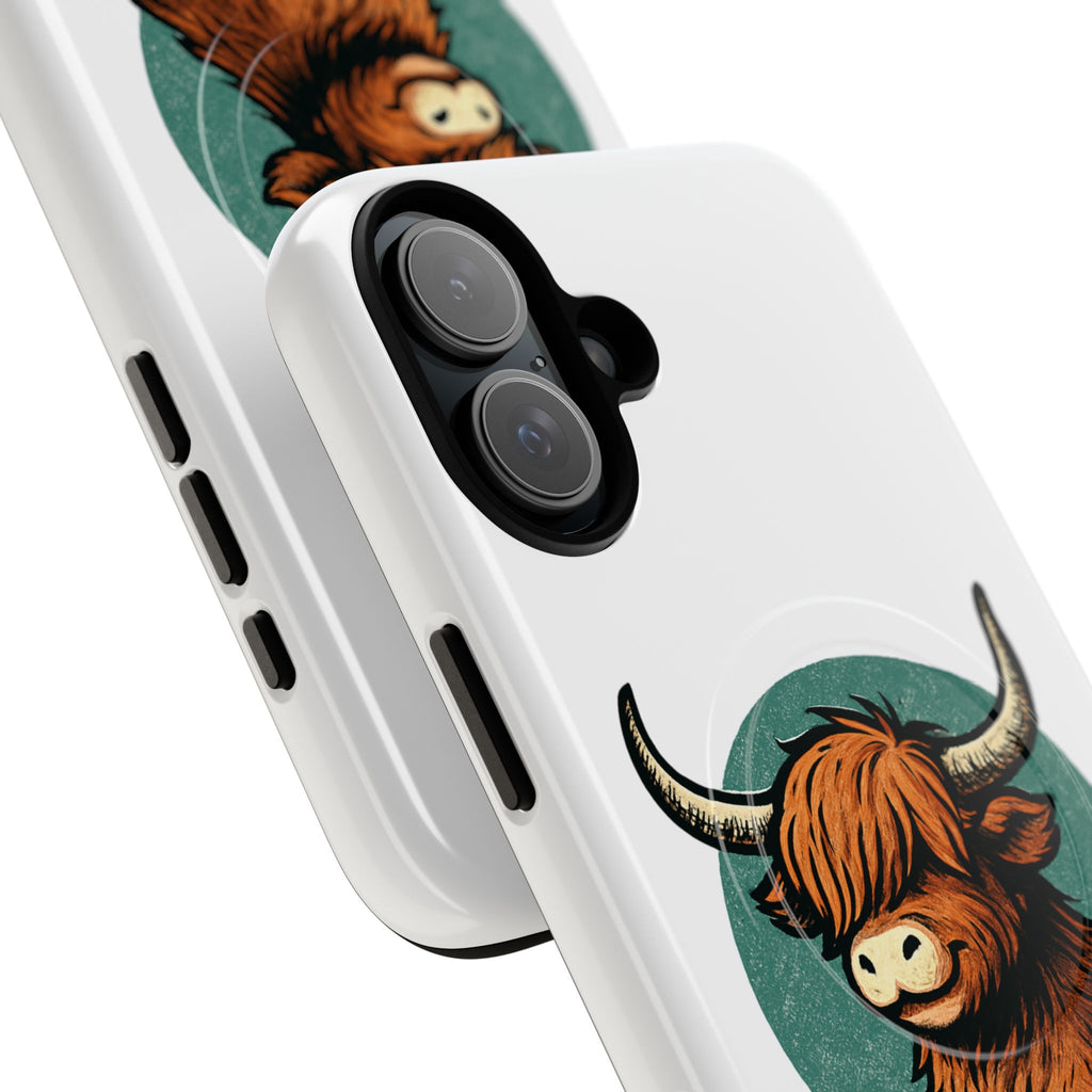 Phone Case - Highland Cow Sitting Design - Tough Magnetic Cases