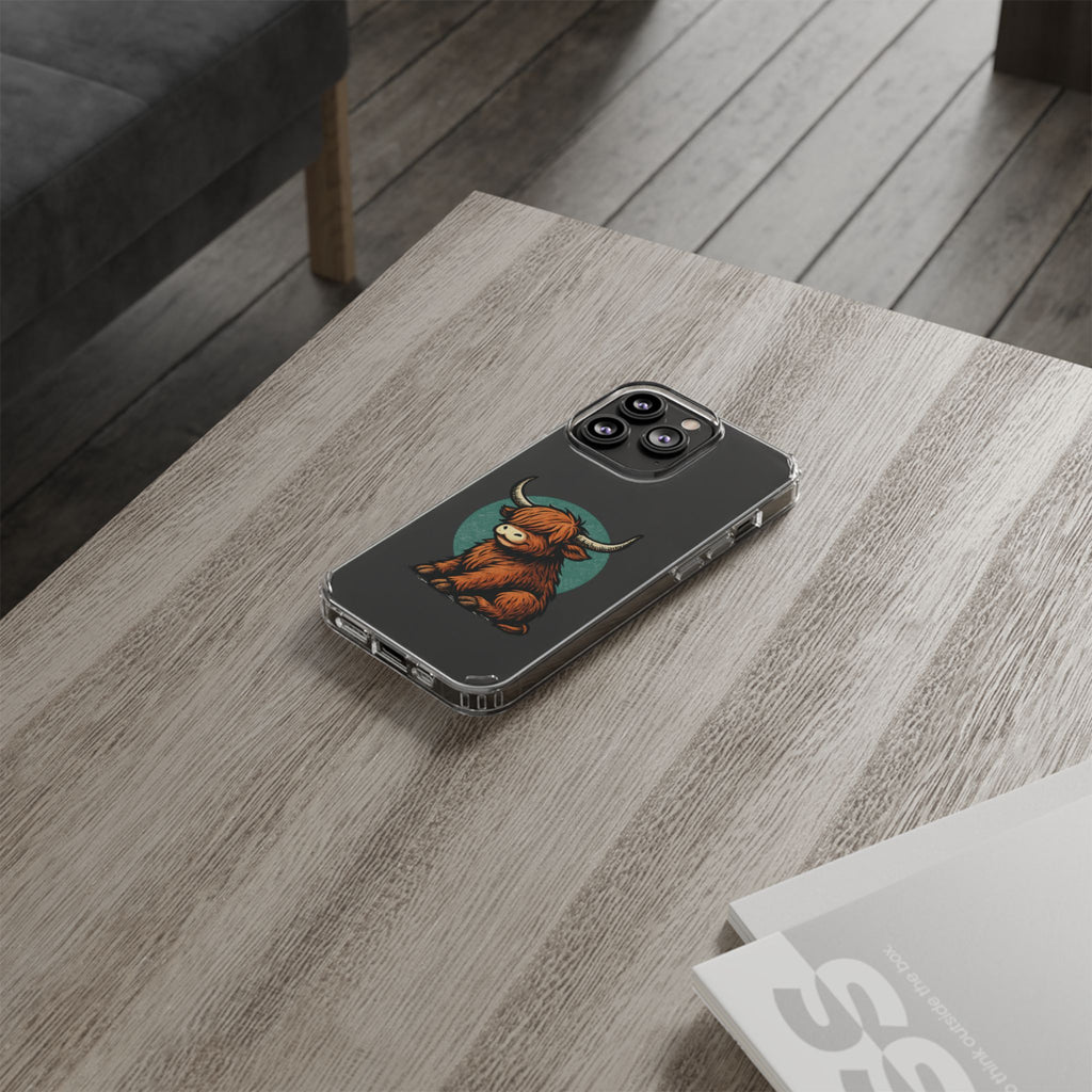 Highland Cow Phone Case, Clear Impact-Resistant Case, Cute Animal Case, Gift for Cow Lovers, Best Friend Gift, Unique Phone Accessory