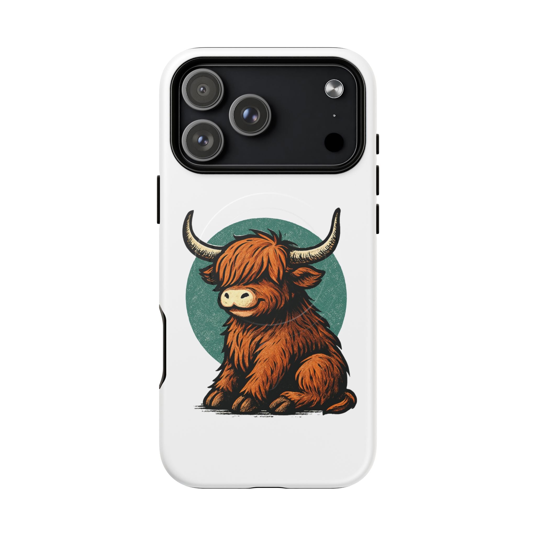 Phone Case - Highland Cow Sitting Design - Tough Magnetic Cases