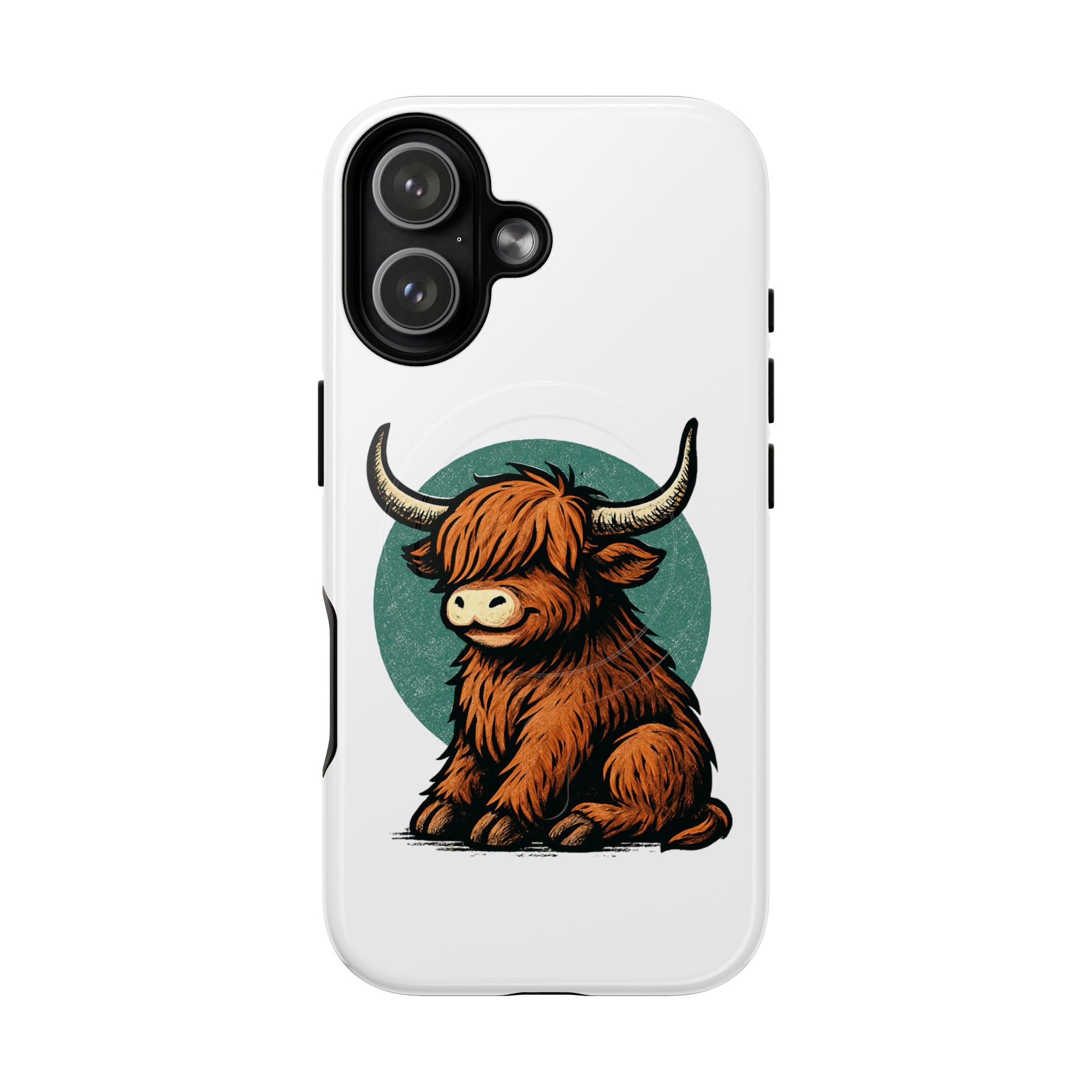Phone Case - Highland Cow Sitting Design - Tough Magnetic Cases
