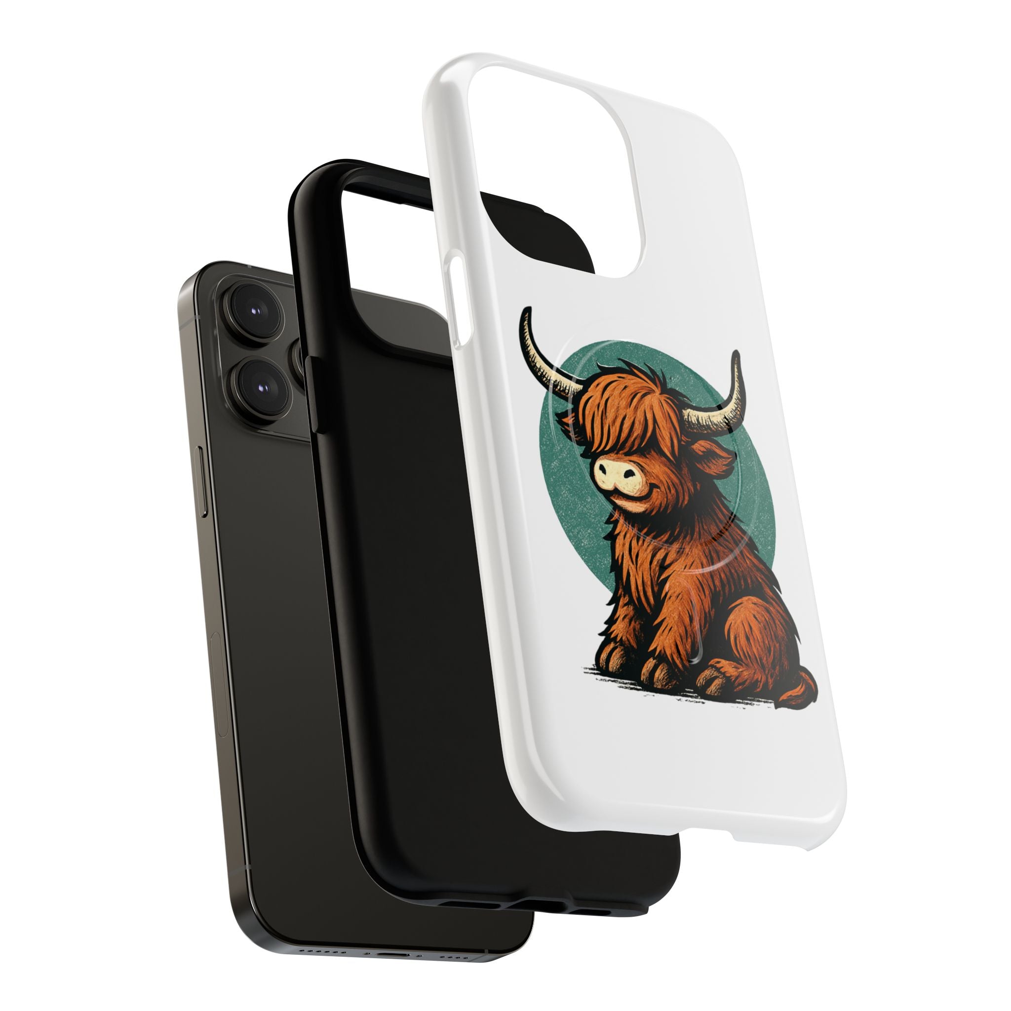 Phone Case - Highland Cow Sitting Design - Tough Magnetic Cases
