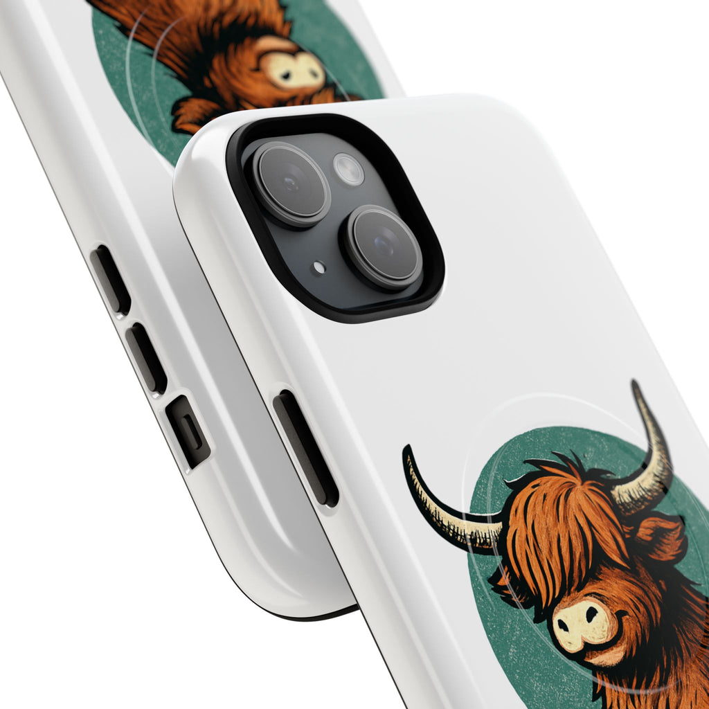 Phone Case - Highland Cow Sitting Design - Tough Magnetic Cases