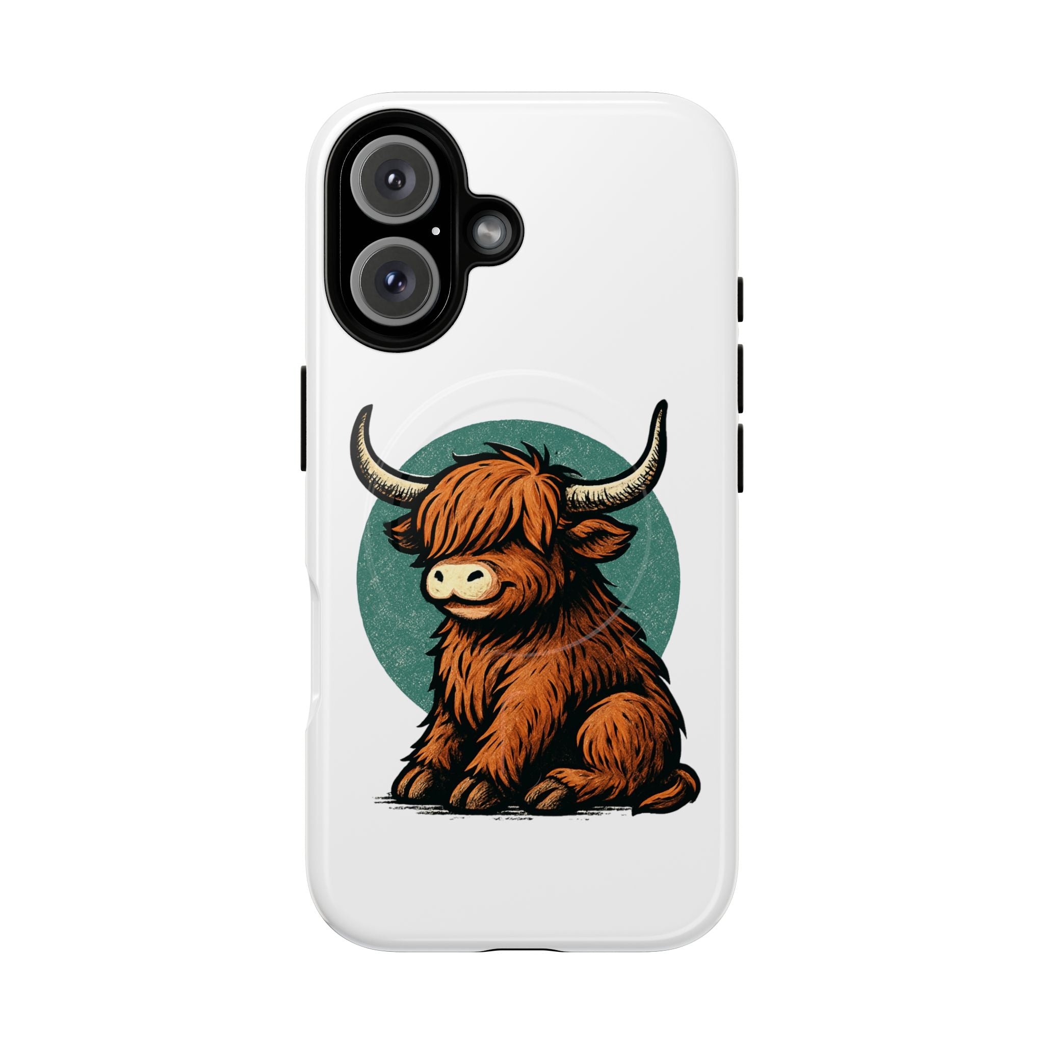 Phone Case - Highland Cow Sitting Design - Tough Magnetic Cases