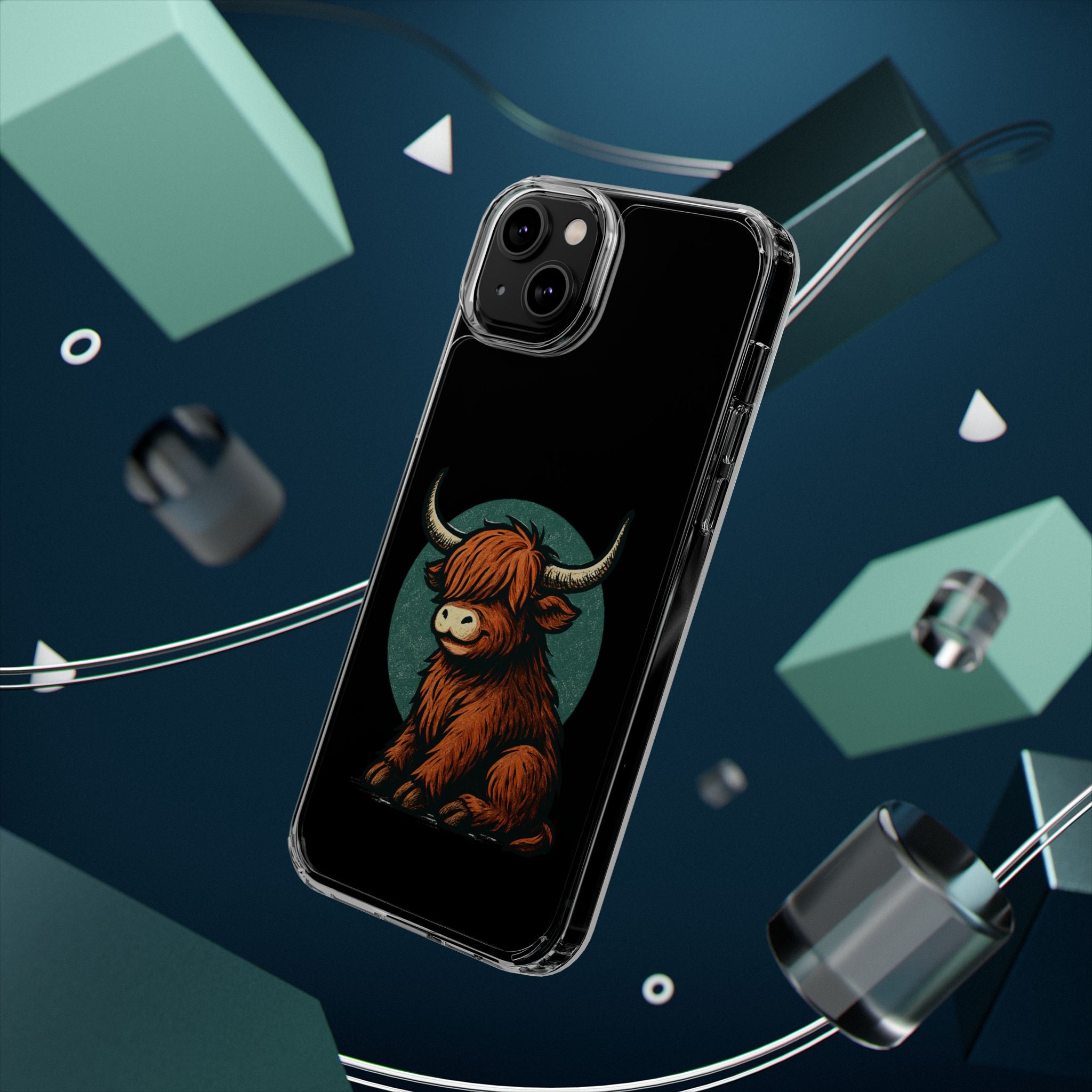 Highland Cow Phone Case, Clear Impact-Resistant Case, Cute Animal Case, Gift for Cow Lovers, Best Friend Gift, Unique Phone Accessory