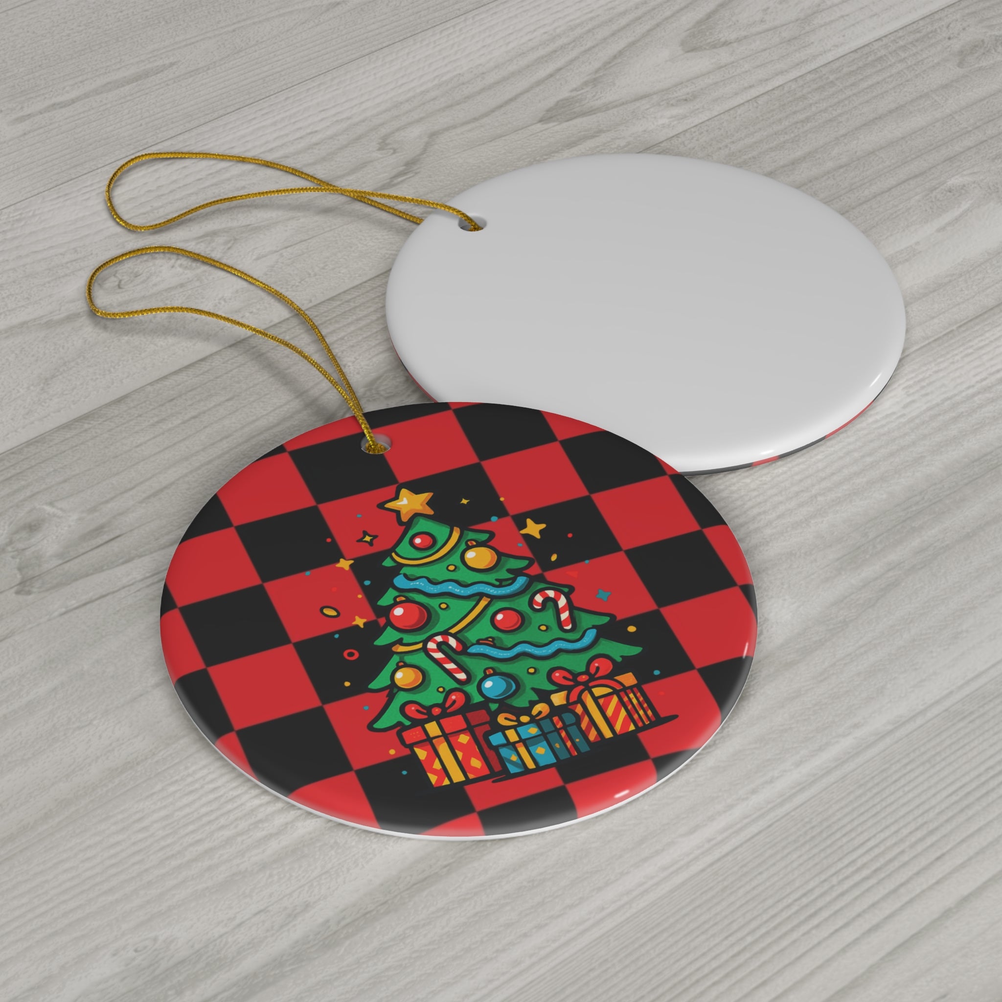 Festive Ceramic Ornament - Christmas Tree Design, Holiday Decoration, Home Decor, Gift Tag, Tree Hanging
