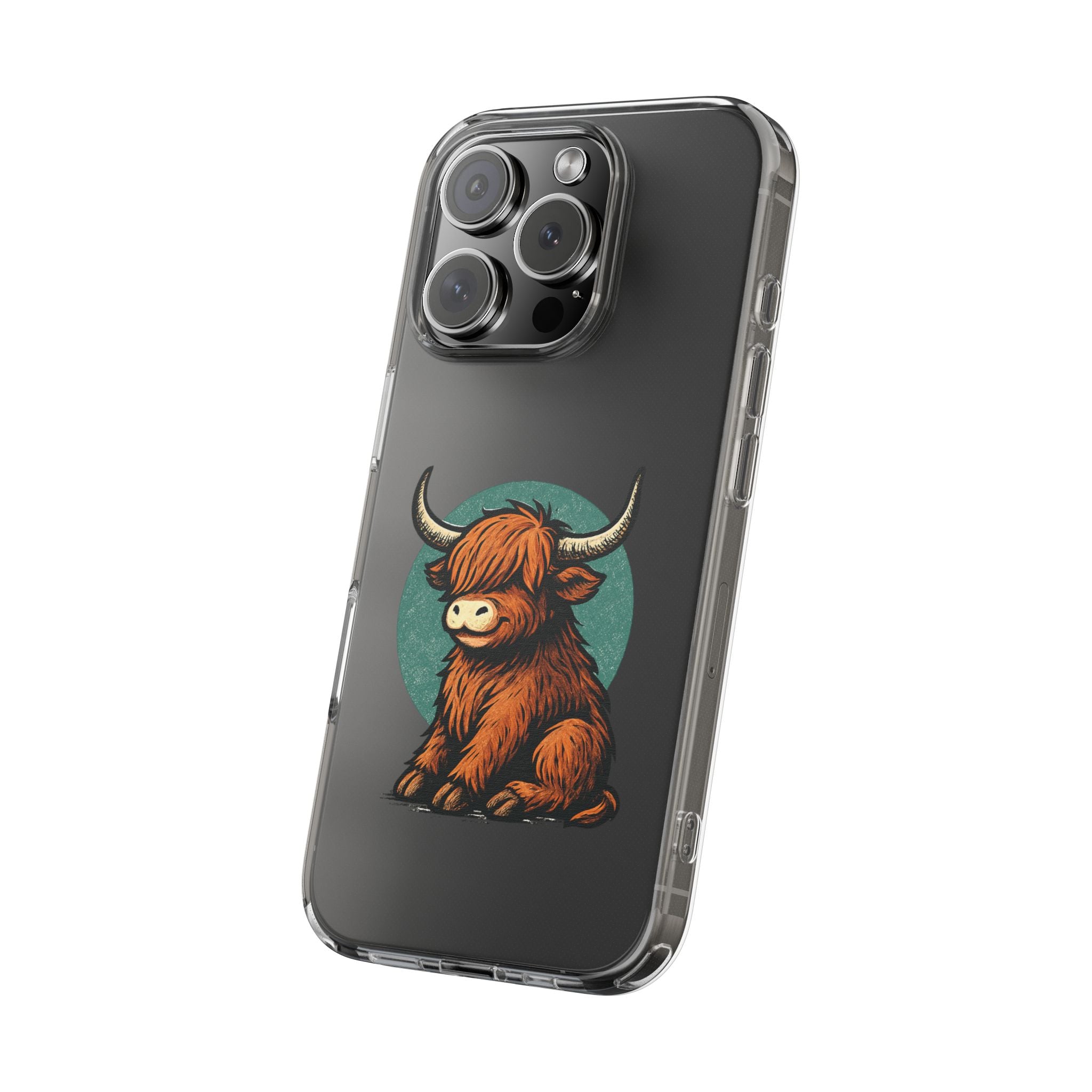 Highland Cow Phone Case, Clear Impact-Resistant Case, Cute Animal Case, Gift for Cow Lovers, Best Friend Gift, Unique Phone Accessory