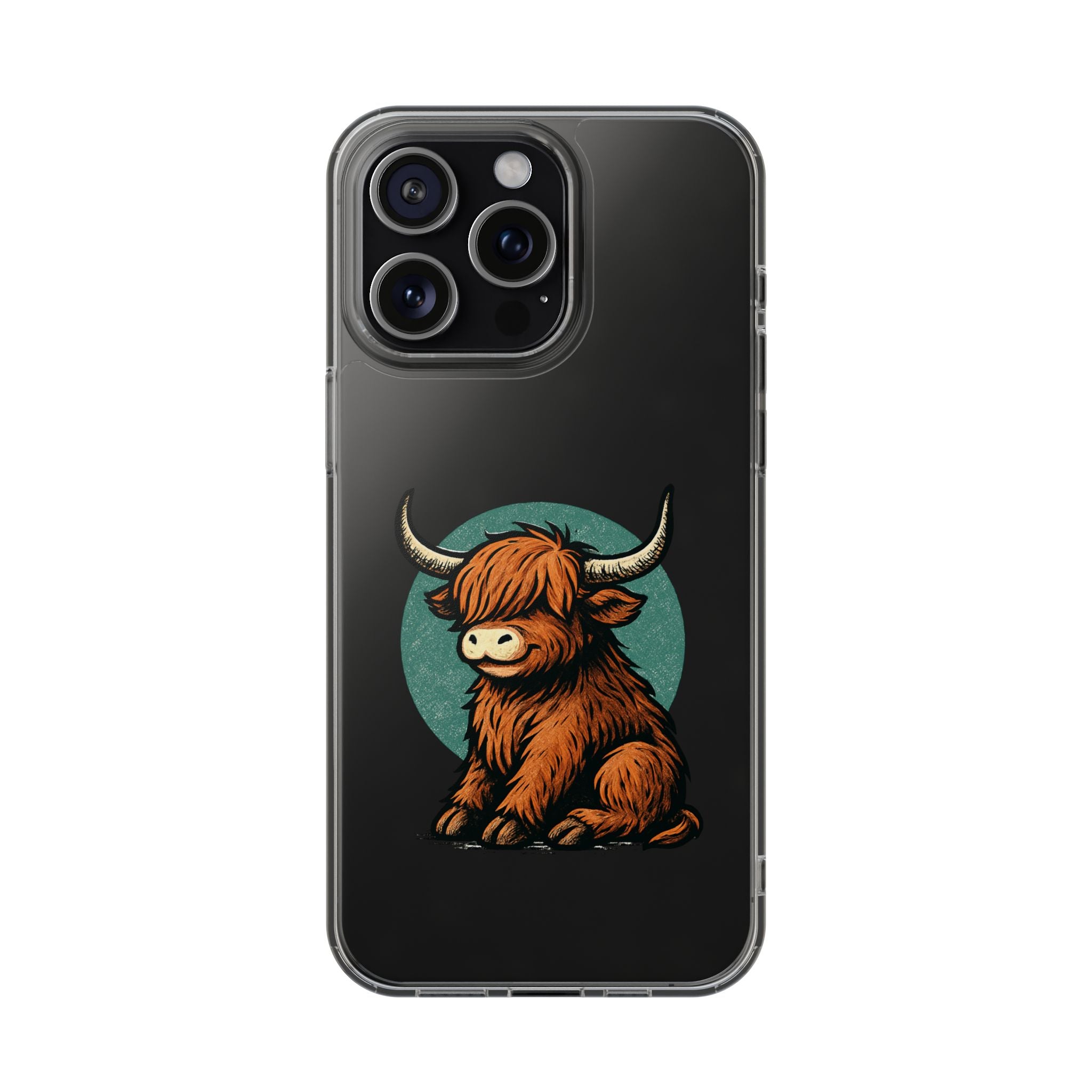 Highland Cow Phone Case, Clear Impact-Resistant Case, Cute Animal Case, Gift for Cow Lovers, Best Friend Gift, Unique Phone Accessory