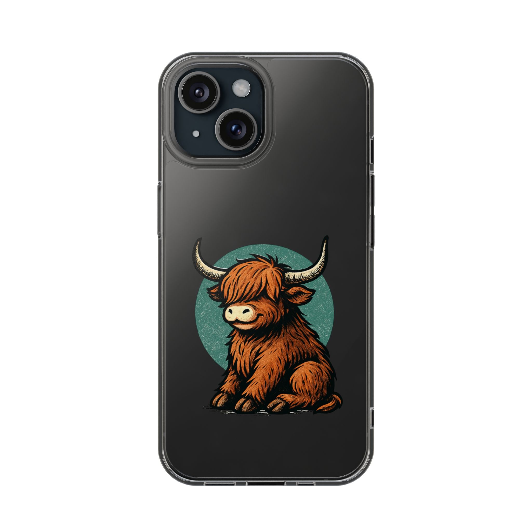 Highland Cow Phone Case, Clear Impact-Resistant Case, Cute Animal Case, Gift for Cow Lovers, Best Friend Gift, Unique Phone Accessory