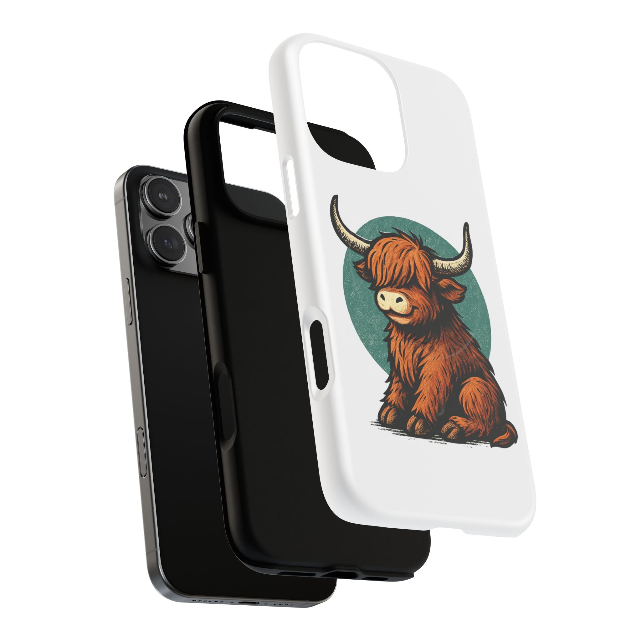 Phone Case - Highland Cow Sitting Design - Tough Magnetic Cases