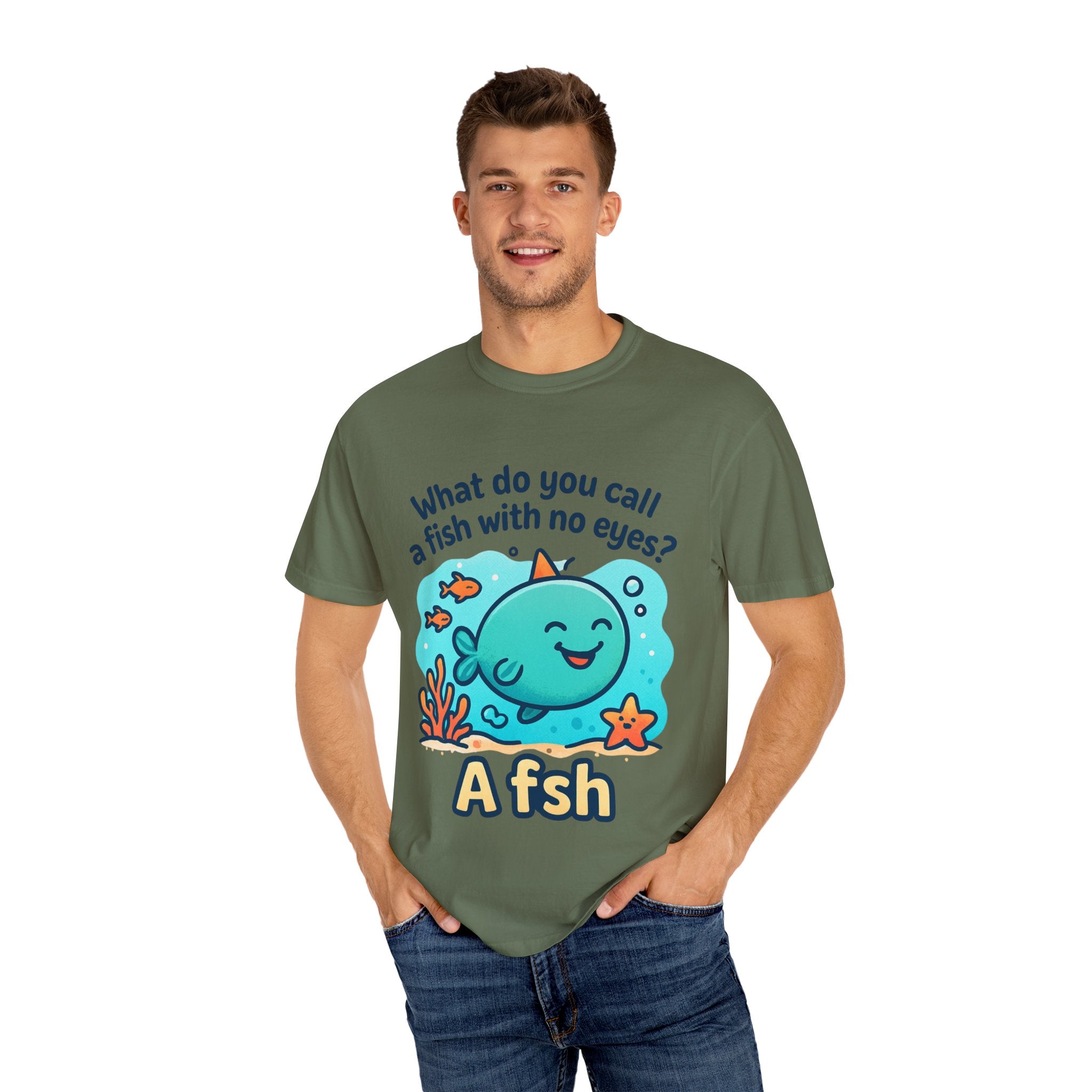 Whimsical Fish Dad Joke Unisex T-Shirt, Funny Gift for Sea Lovers, Kids and Adults, Casual Wear, Birthday, Ocean Theme, Humor Shirt