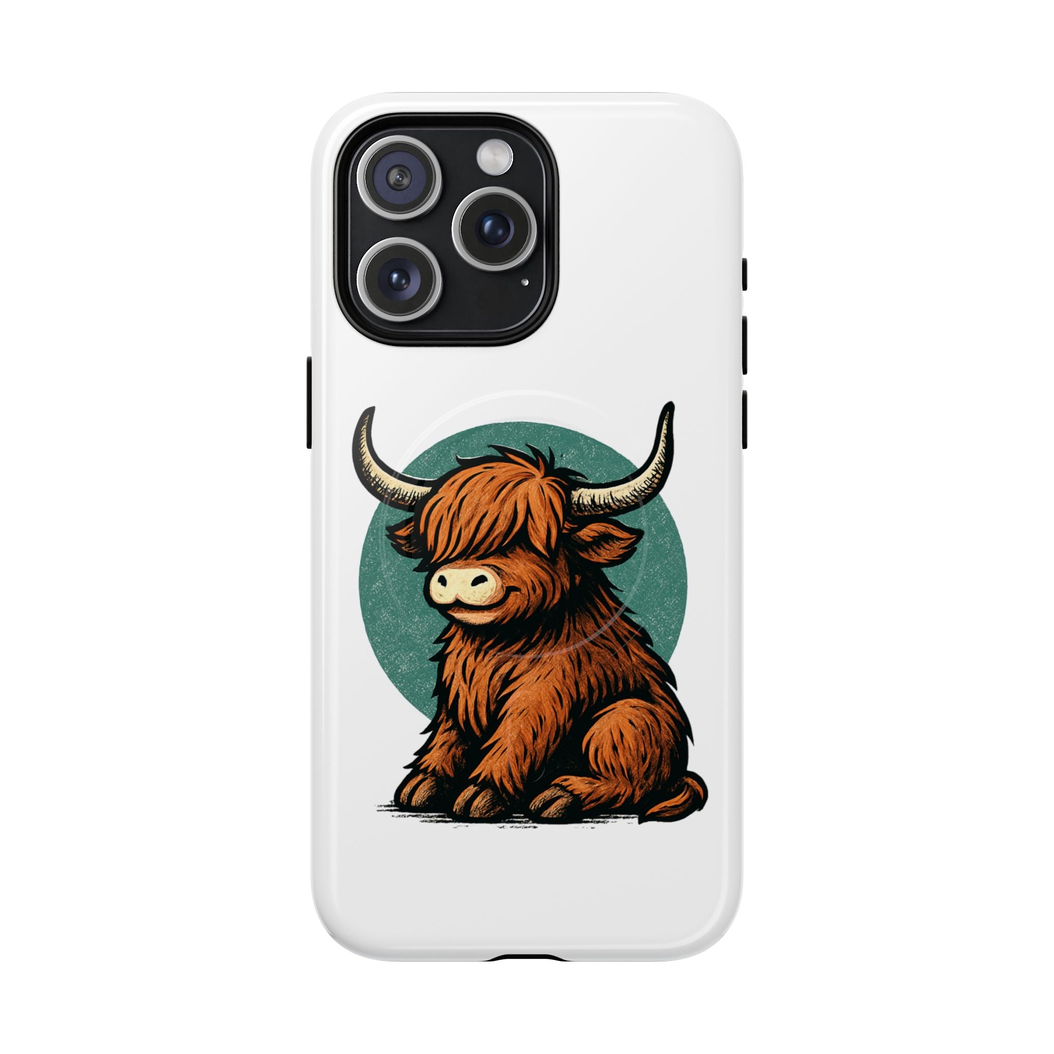 Phone Case - Highland Cow Sitting Design - Tough Magnetic Cases