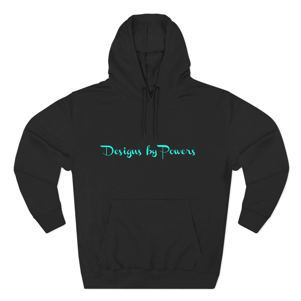 Designs by Powers Logo Cozy Three-Panel Fleece Hoodie for All Occasions, Casual Wear, Gift for Friends, Trendy Hoodie, Warm Layering, Everyday Comfort