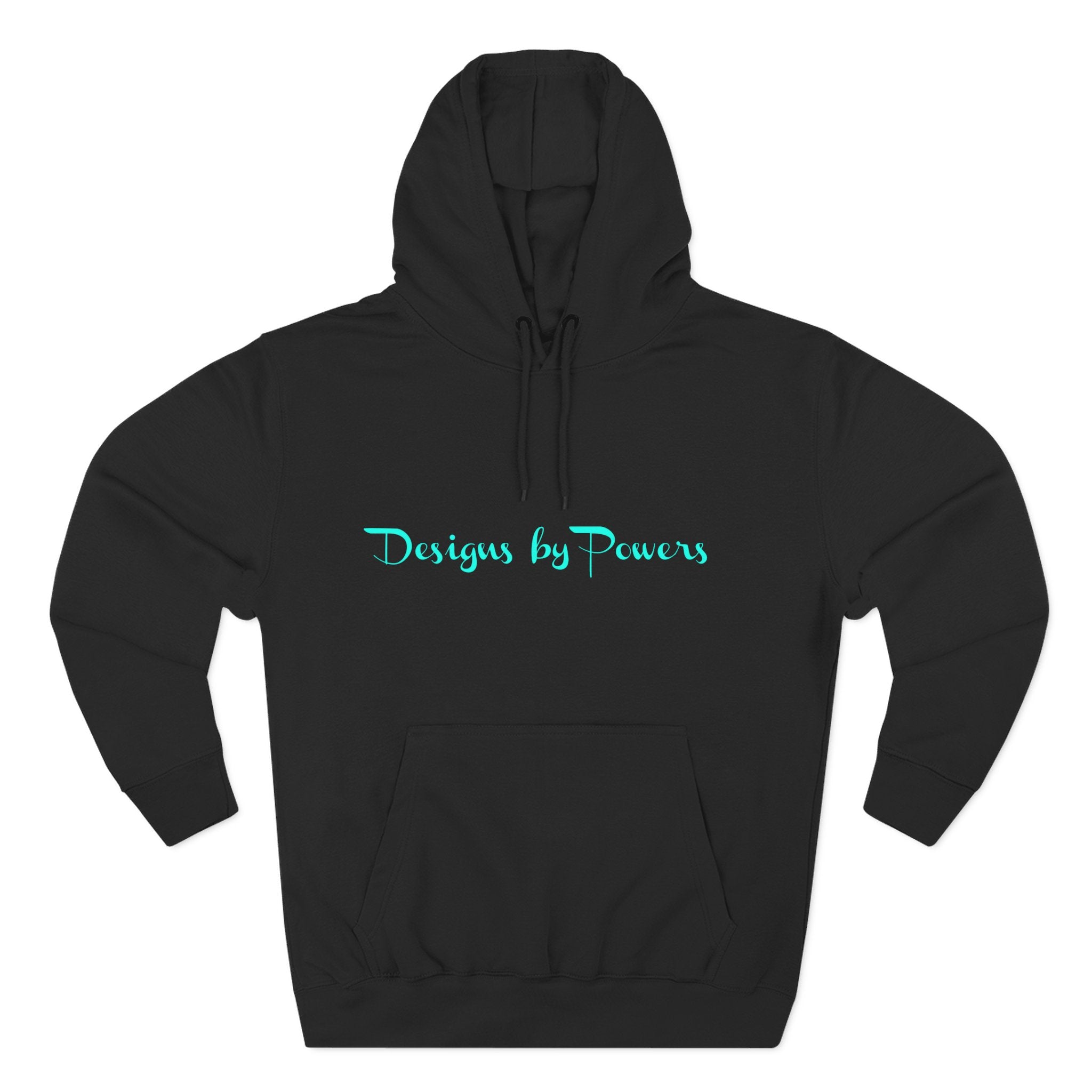Designs by Powers Logo Cozy Three-Panel Fleece Hoodie for All Occasions, Casual Wear, Gift for Friends, Trendy Hoodie, Warm Layering, Everyday Comfort