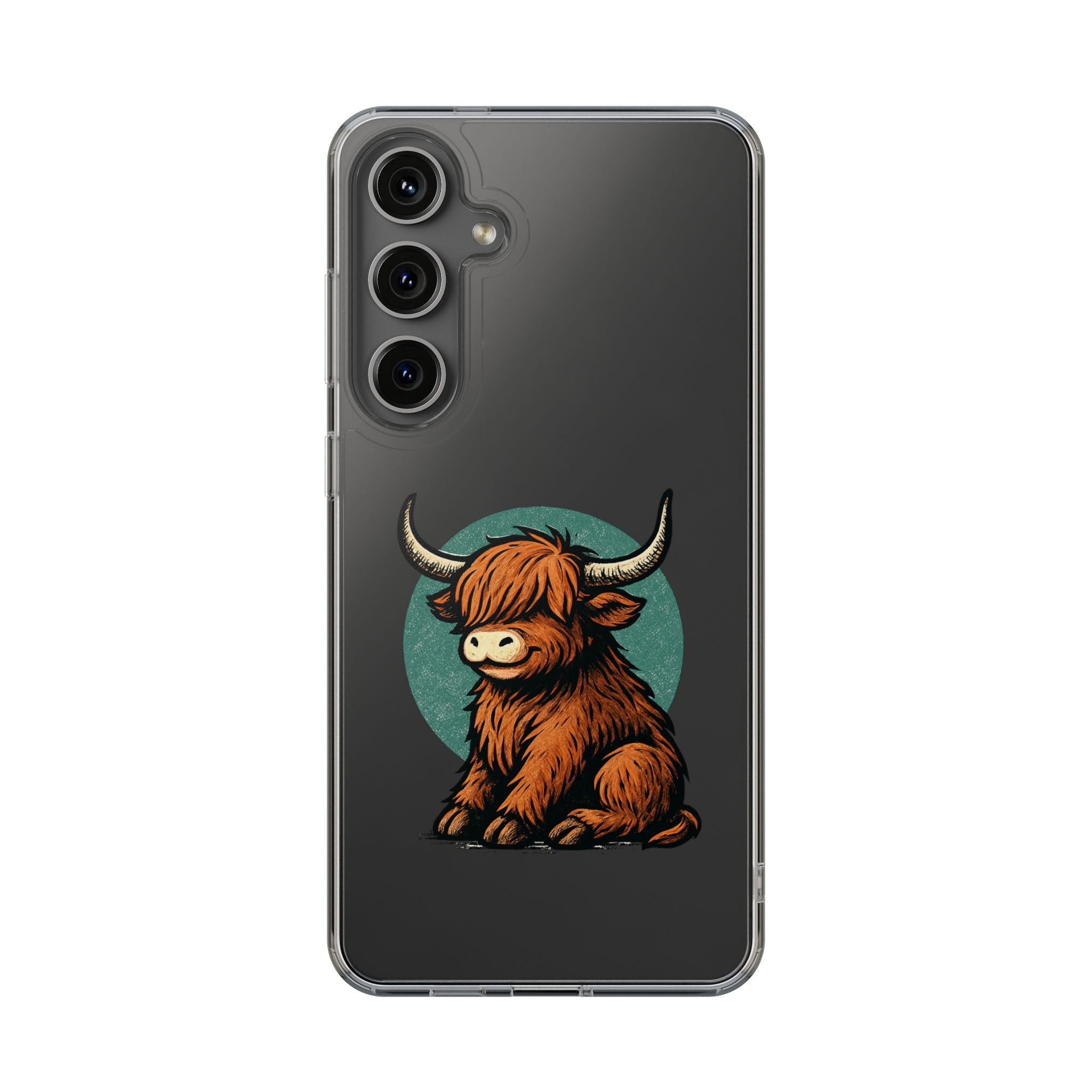 Highland Cow Phone Case, Clear Impact-Resistant Case, Cute Animal Case, Gift for Cow Lovers, Best Friend Gift, Unique Phone Accessory