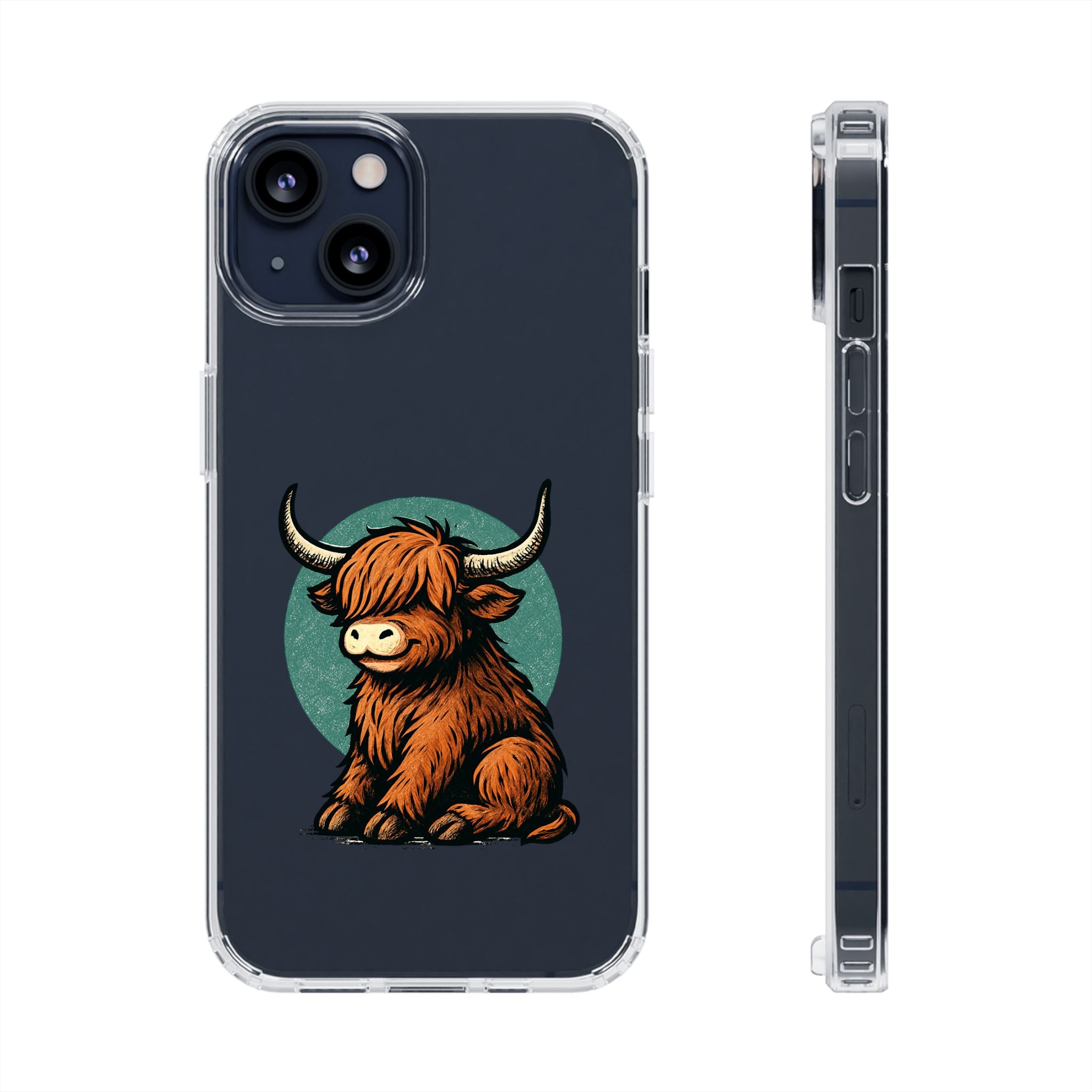 Highland Cow Phone Case, Clear Impact-Resistant Case, Cute Animal Case, Gift for Cow Lovers, Best Friend Gift, Unique Phone Accessory