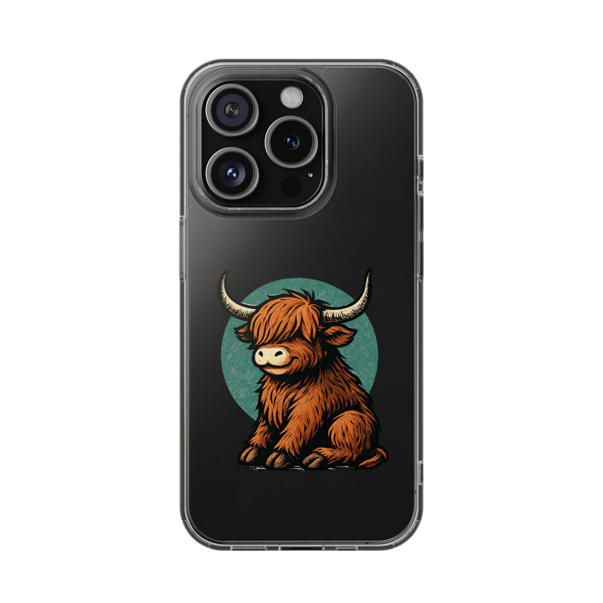 Highland Cow Phone Case, Clear Impact-Resistant Case, Cute Animal Case, Gift for Cow Lovers, Best Friend Gift, Unique Phone Accessory
