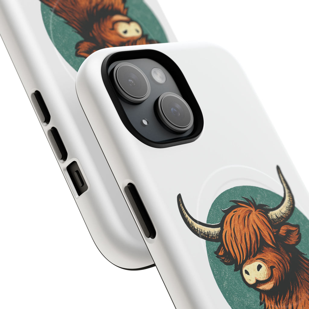 Phone Case - Highland Cow Sitting Design - Tough Magnetic Cases