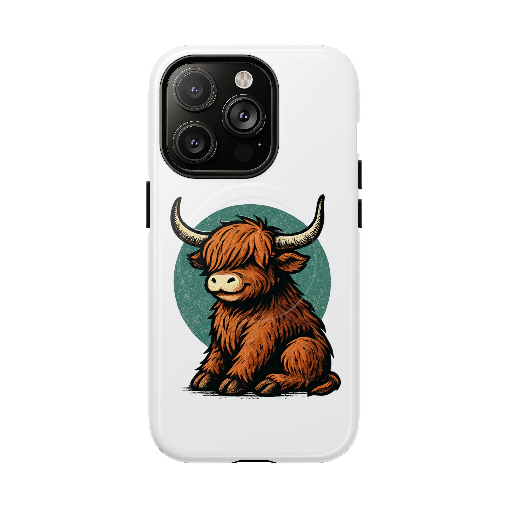 Phone Case - Highland Cow Sitting Design - Tough Magnetic Cases
