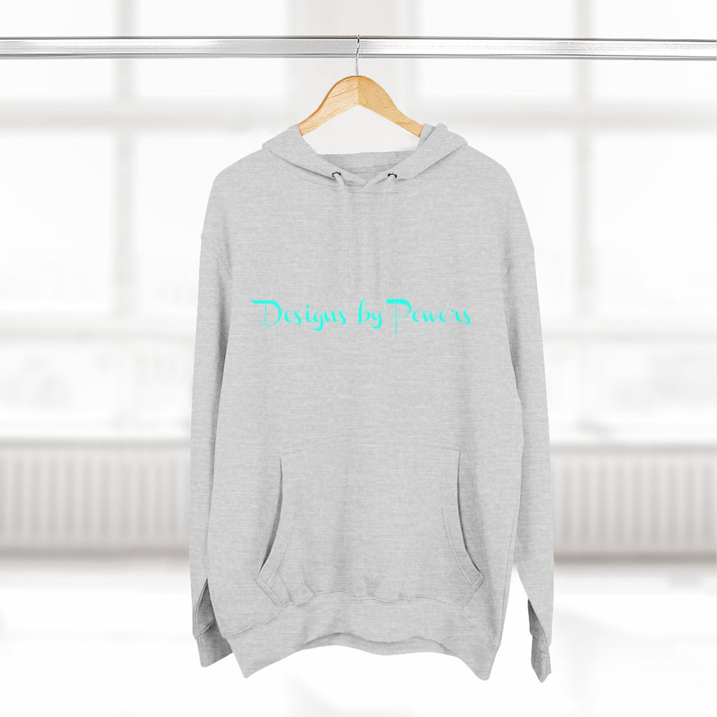 Designs by Powers Logo Cozy Three-Panel Fleece Hoodie for All Occasions, Casual Wear, Gift for Friends, Trendy Hoodie, Warm Layering, Everyday Comfort
