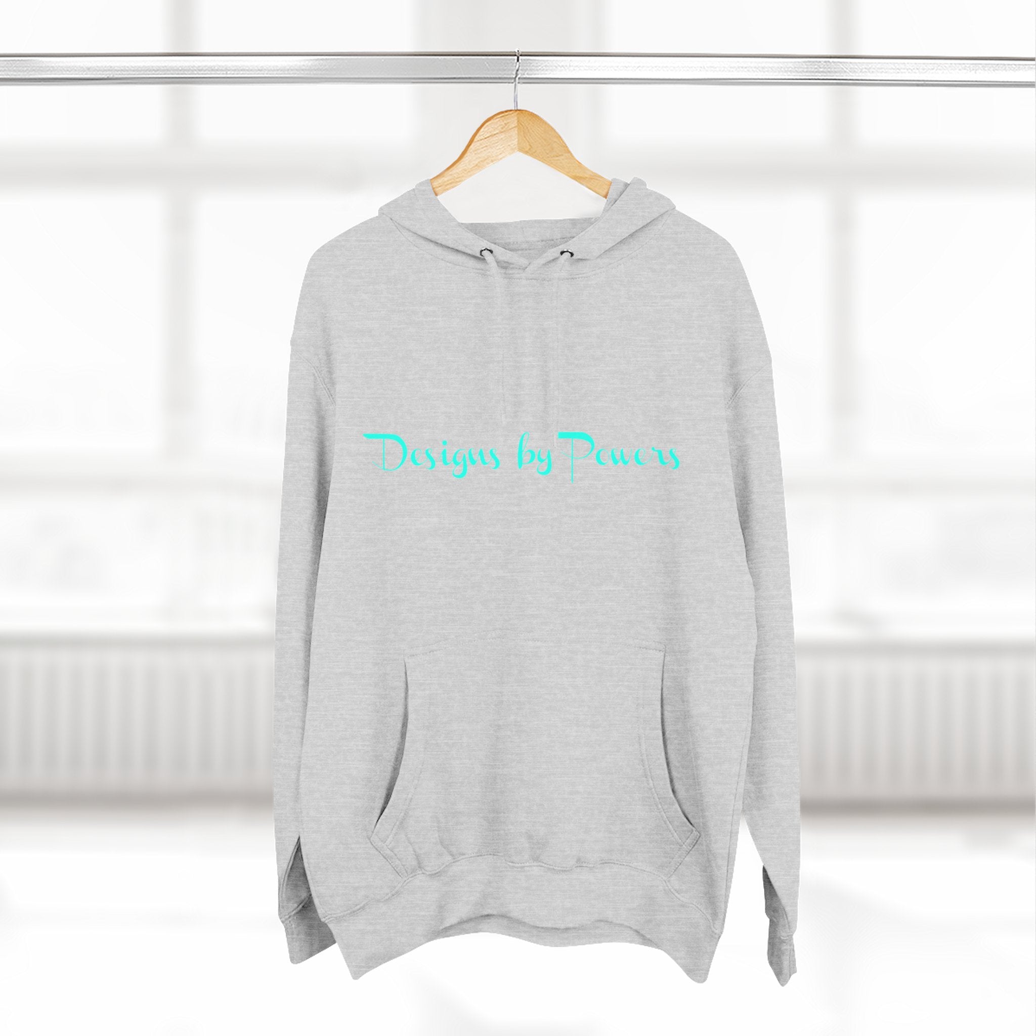 Designs by Powers Logo Cozy Three-Panel Fleece Hoodie for All Occasions, Casual Wear, Gift for Friends, Trendy Hoodie, Warm Layering, Everyday Comfort
