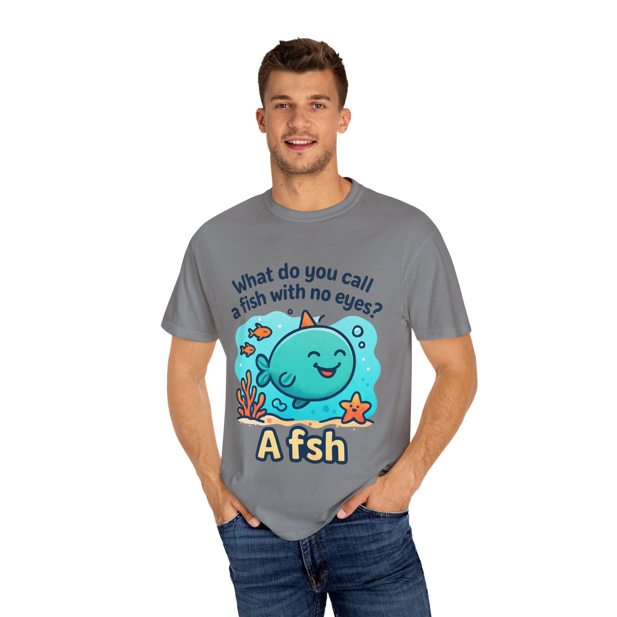 Whimsical Fish Dad Joke Unisex T-Shirt, Funny Gift for Sea Lovers, Kids and Adults, Casual Wear, Birthday, Ocean Theme, Humor Shirt