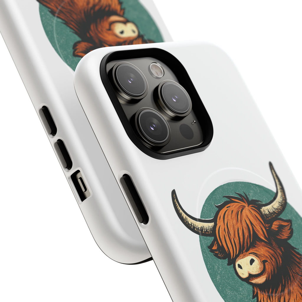 Phone Case - Highland Cow Sitting Design - Tough Magnetic Cases