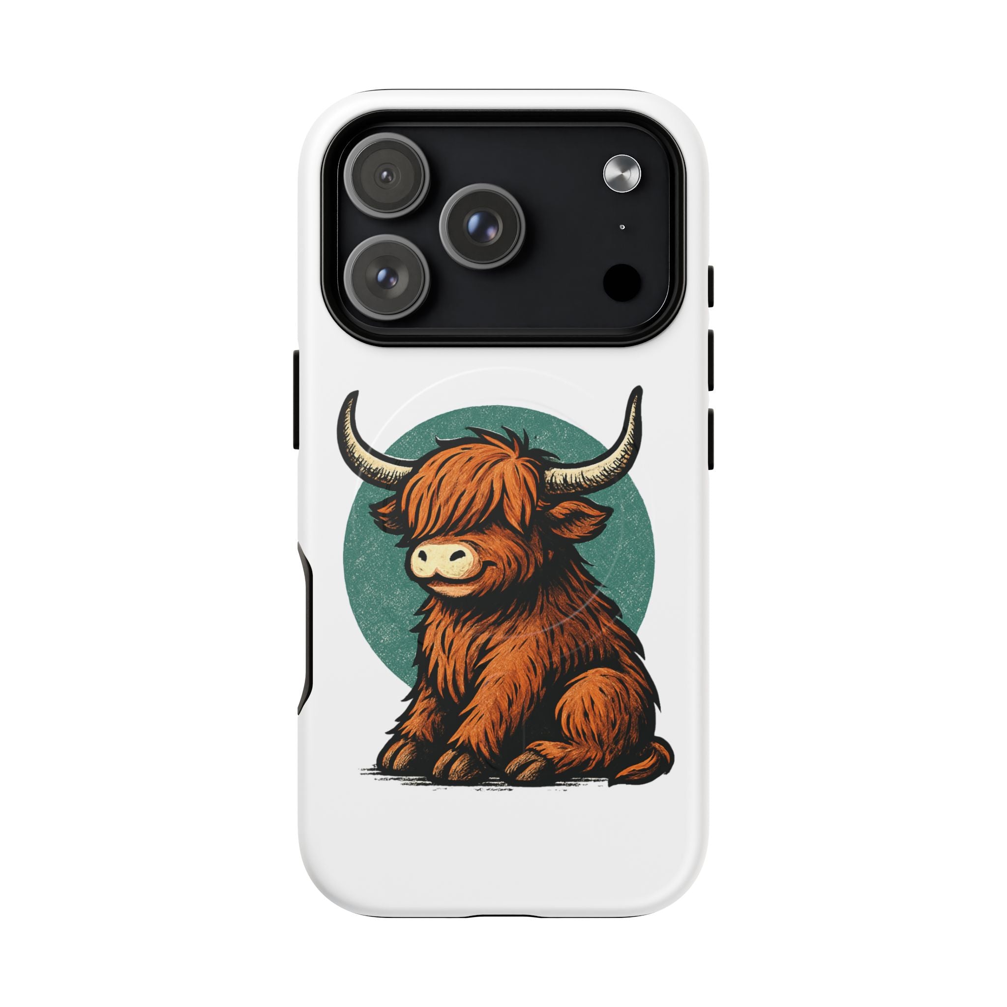 Phone Case - Highland Cow Sitting Design - Tough Magnetic Cases