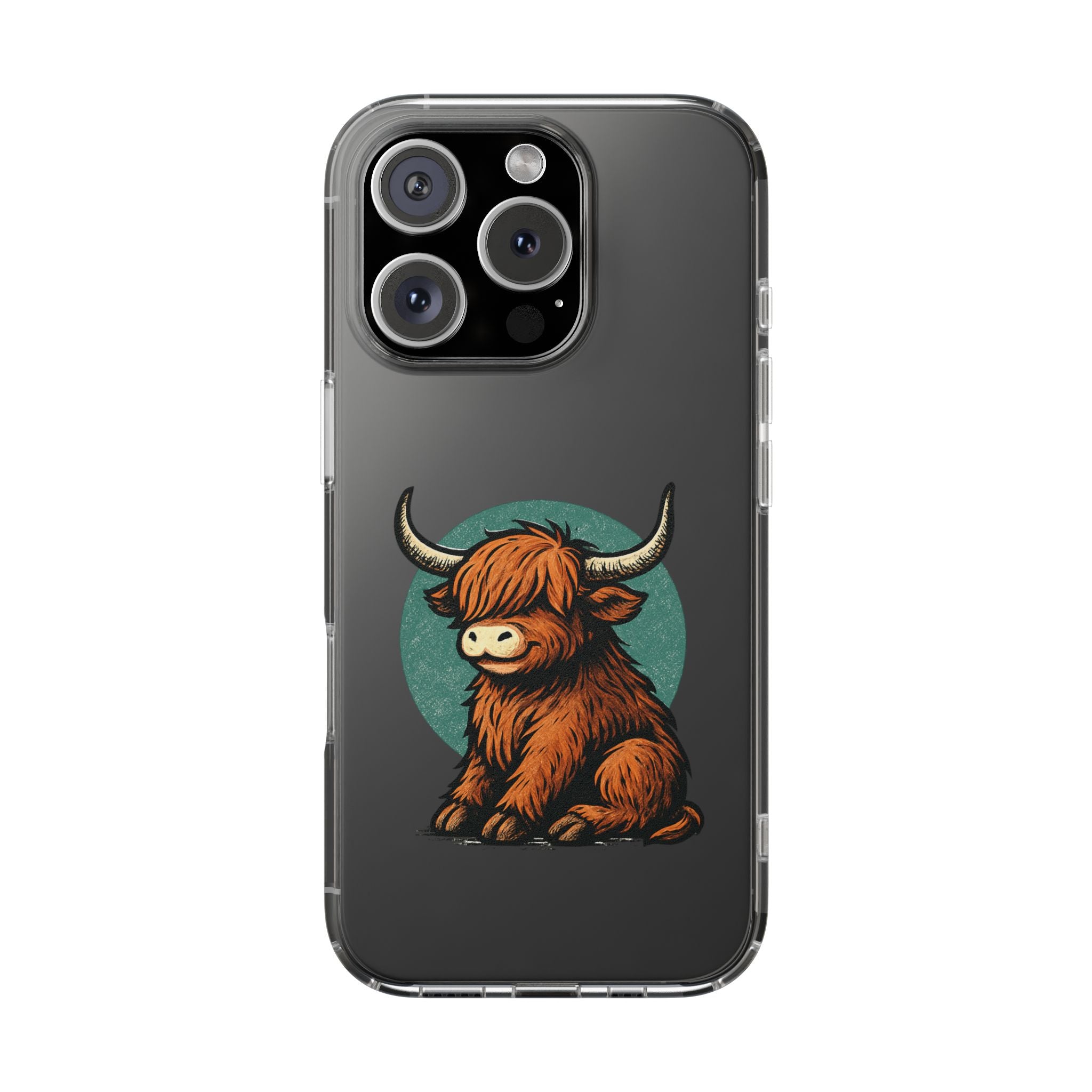 Highland Cow Phone Case, Clear Impact-Resistant Case, Cute Animal Case, Gift for Cow Lovers, Best Friend Gift, Unique Phone Accessory