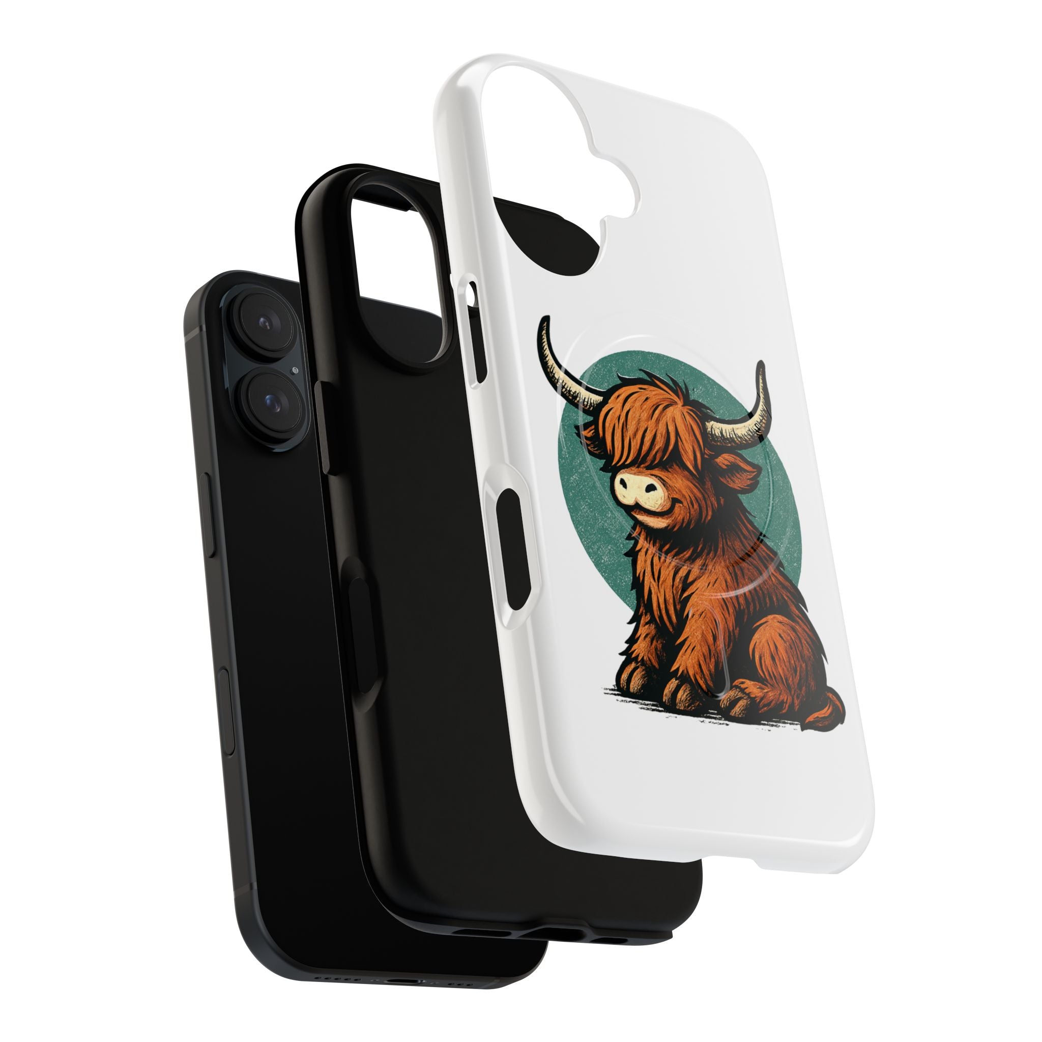 Phone Case - Highland Cow Sitting Design - Tough Magnetic Cases
