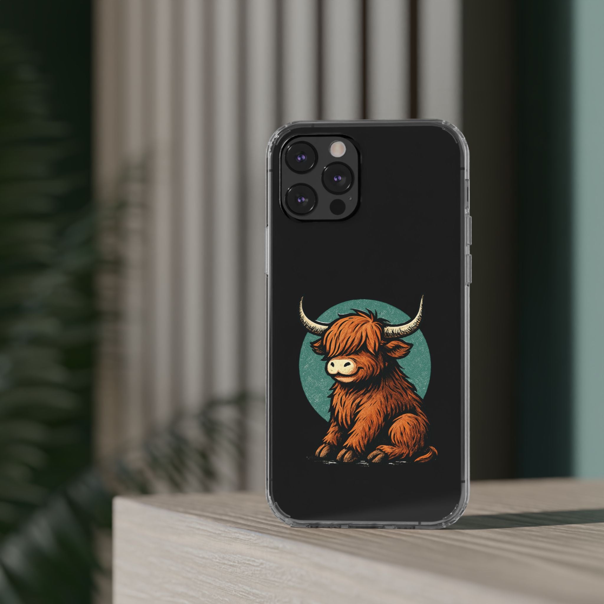 Highland Cow Phone Case, Clear Impact-Resistant Case, Cute Animal Case, Gift for Cow Lovers, Best Friend Gift, Unique Phone Accessory