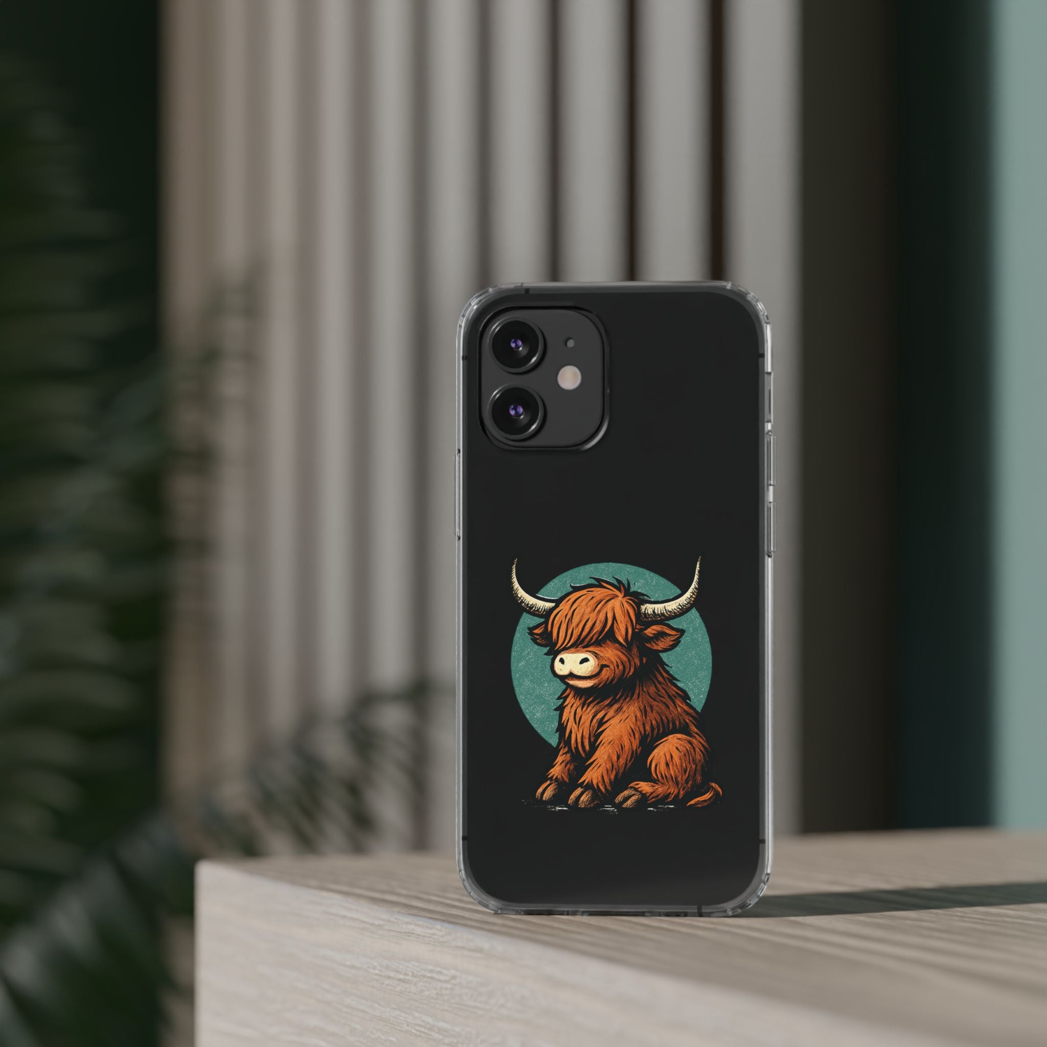 Highland Cow Phone Case, Clear Impact-Resistant Case, Cute Animal Case, Gift for Cow Lovers, Best Friend Gift, Unique Phone Accessory
