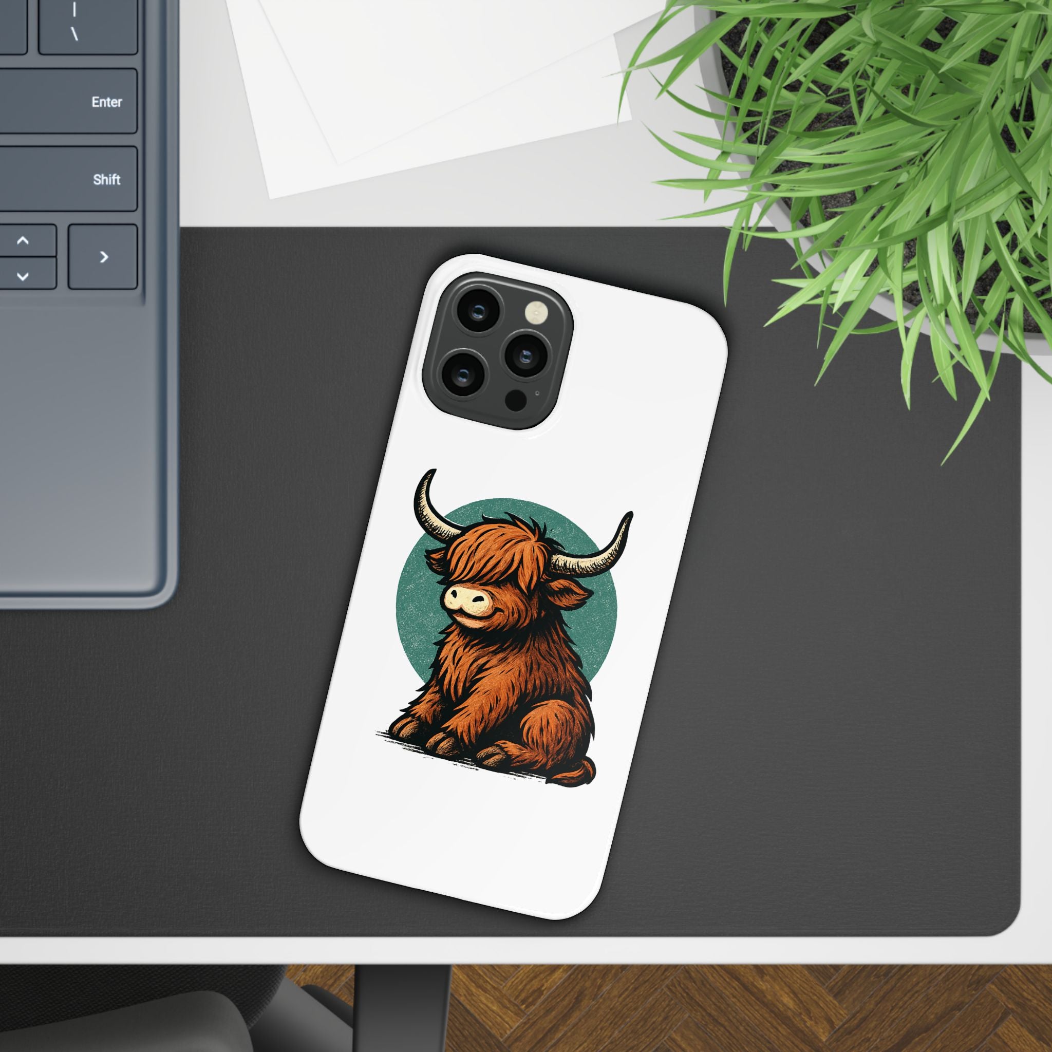 Highland Cow Sitting Slim Case