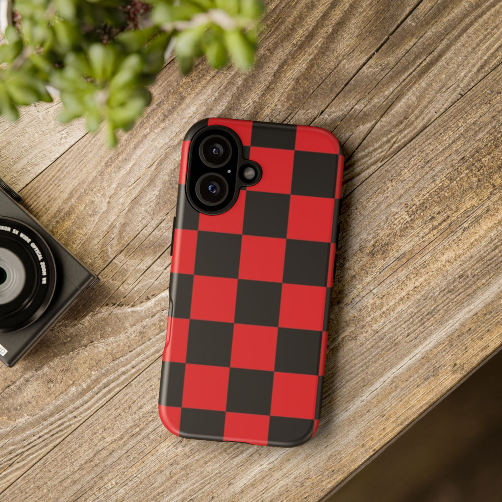 Stylish Phone Case - Tough Cases - Checker Pattern, Protective Cover, Gift for Her, Tech Accessories, Holiday Present